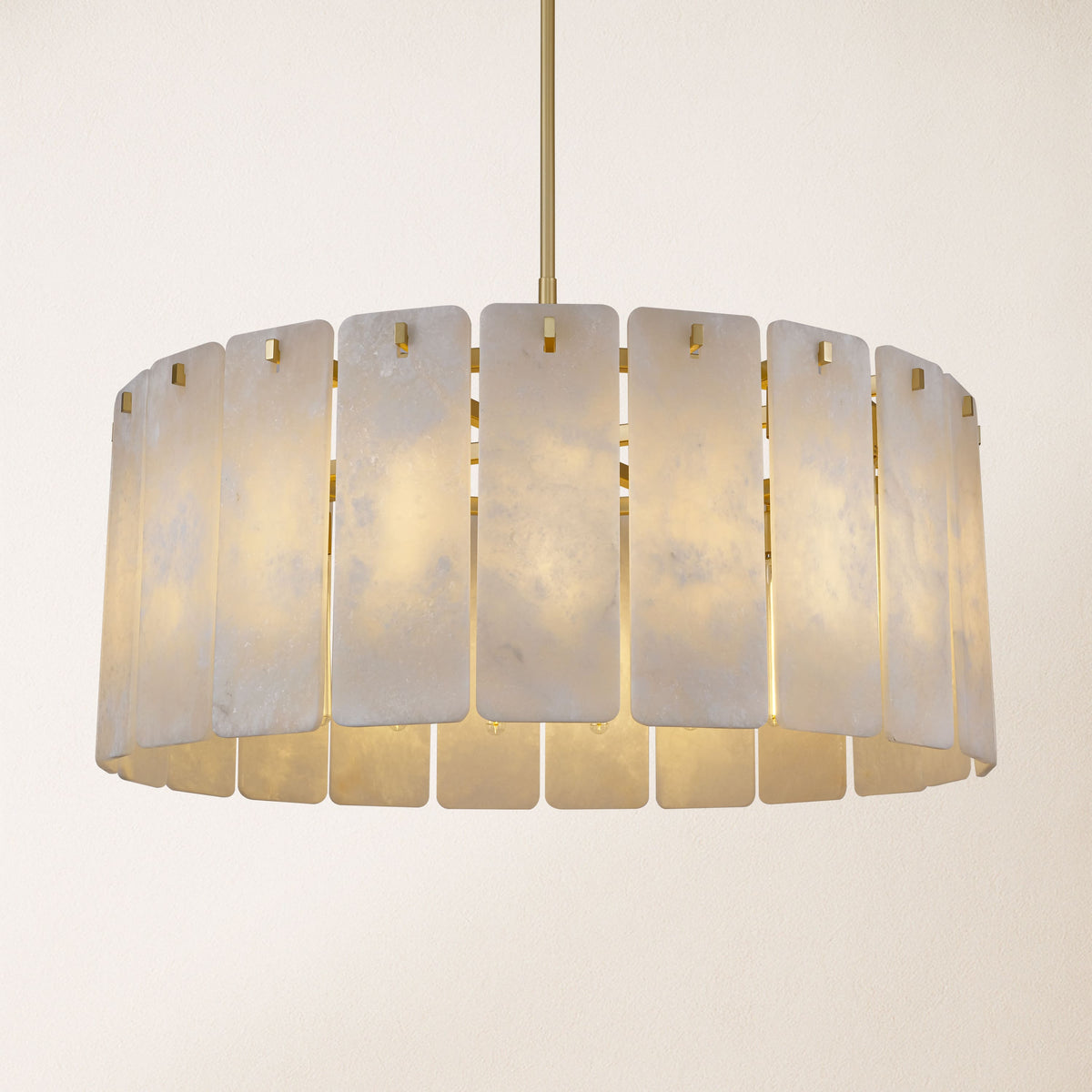 Lunara Alabaster Round Chandelier 36"W