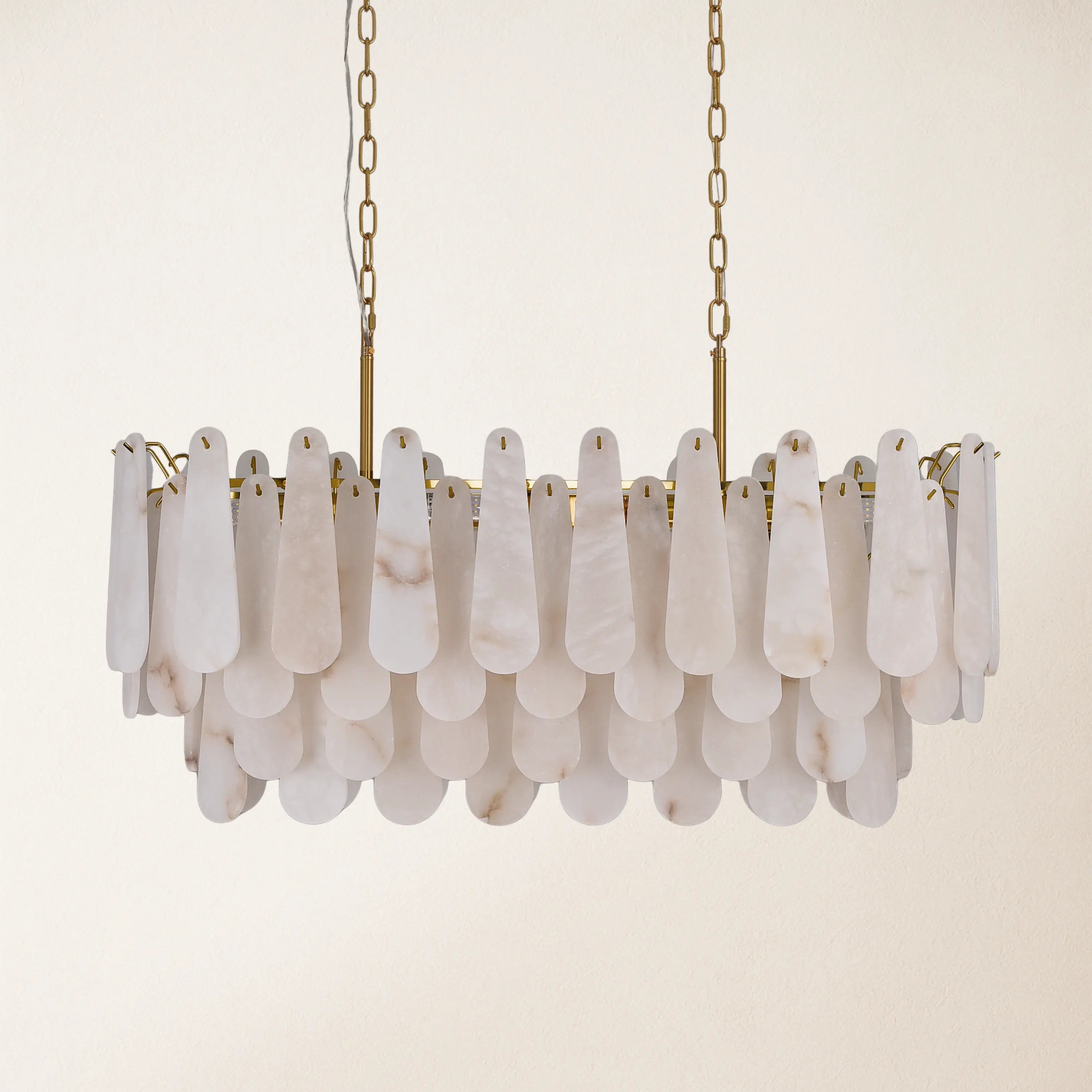 Caldera Alabaster Rectangular Chandelier 40"