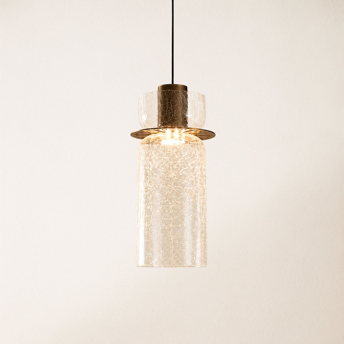 Zendria Crackle Glass Pendant Light