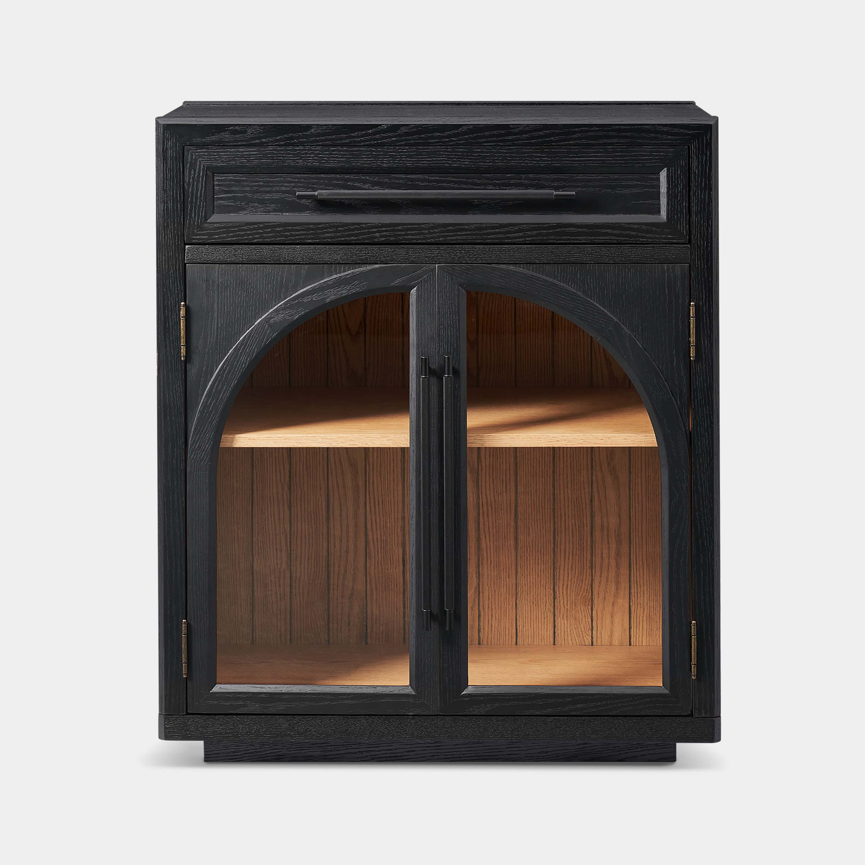Alvar Arched 32" Oak Storage Cabinet with Drawers