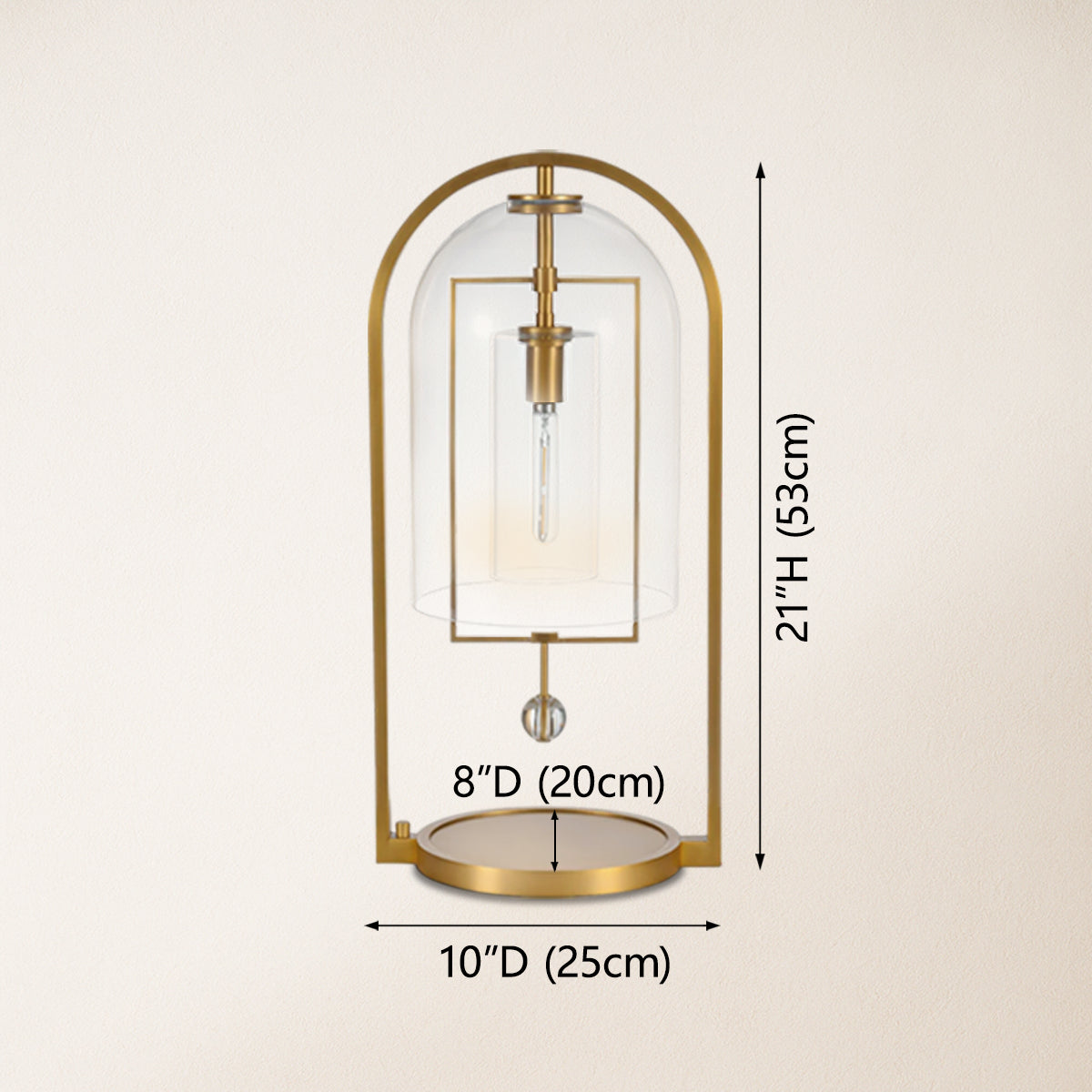 Bellhop Vintage Glass Table Lamp 21"H