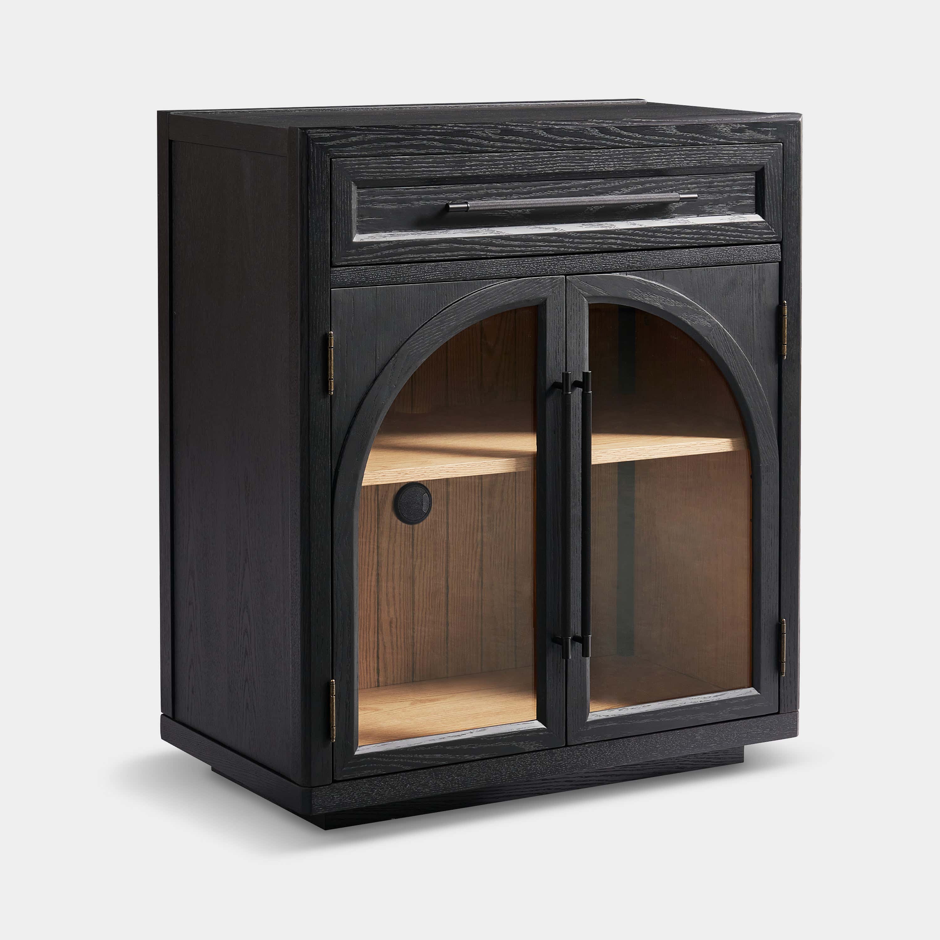 Alvar Arched 32" Oak Storage Cabinet with Drawers