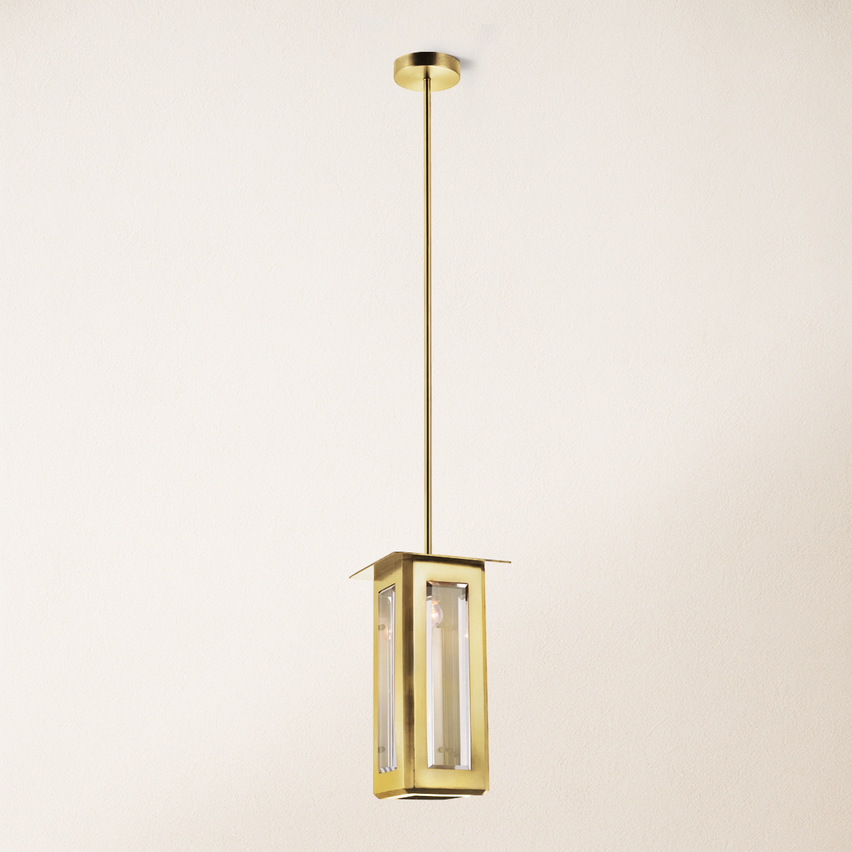 Baluster Rectangle Glass Pendant 7"W