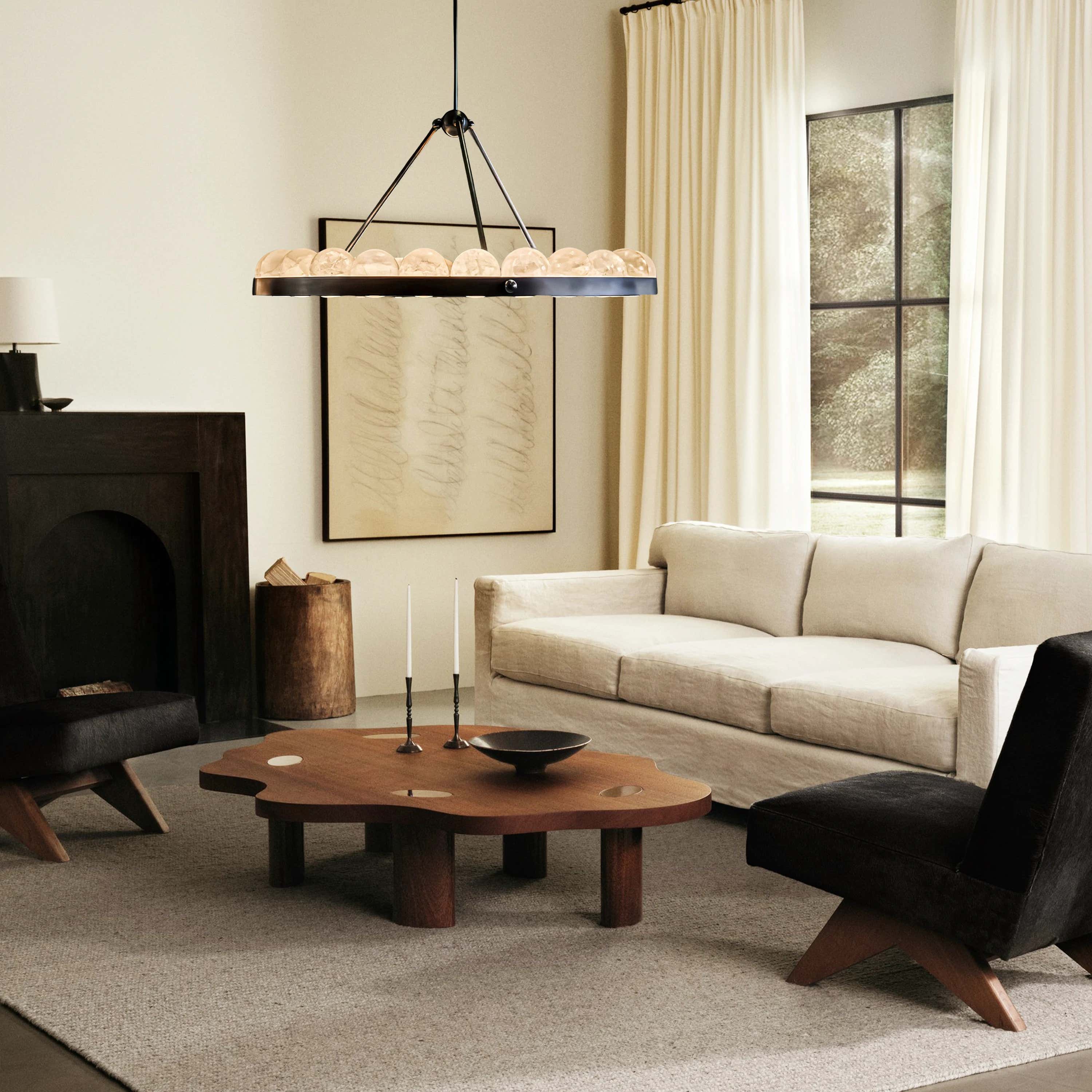 Nami Alabaster Global Suter Chandelier 35"D#Finish_Gold