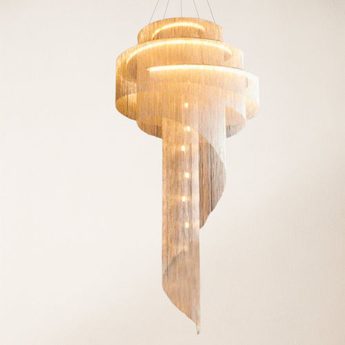 Teresa Cadena Metal Chain Tassel Entryway Chandelier 40"D