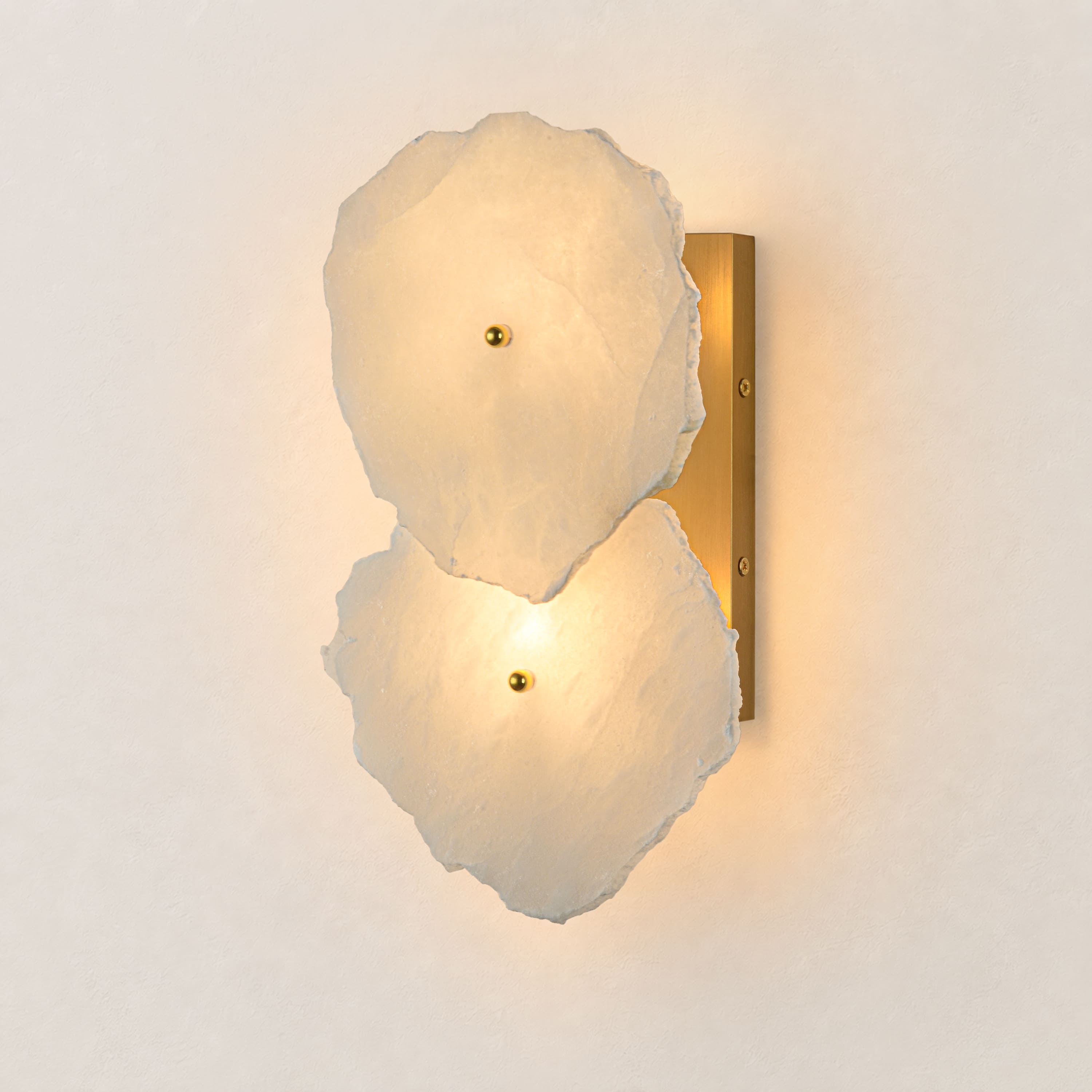 Moira Alabaster 2 Lights Wall Sconce#Finish_Gold