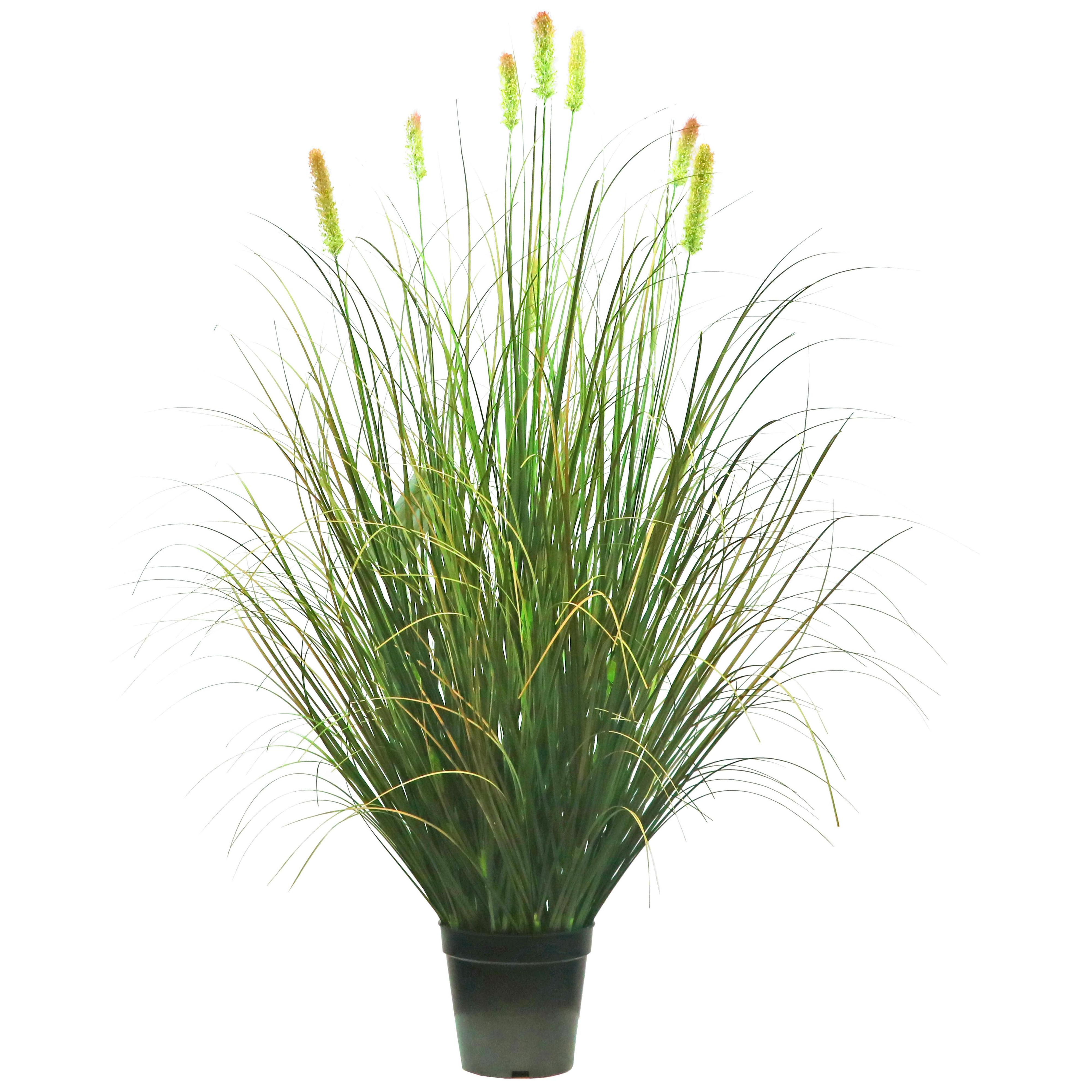 Artificial 8-Head Short Pine Grass with Curved Onion Grass Bonsai 43"H