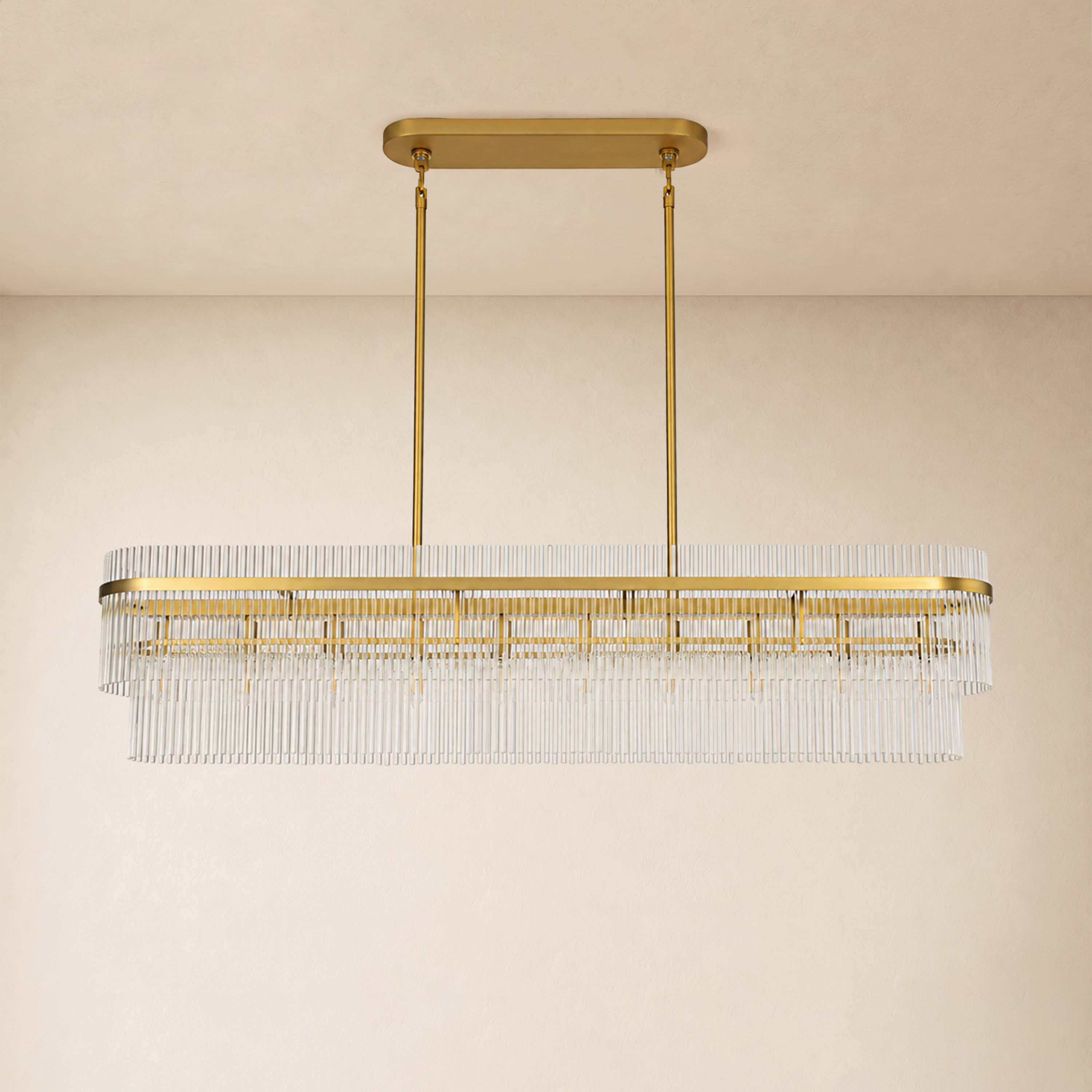 Virellune Glass Linear Chandelier 53.9"W