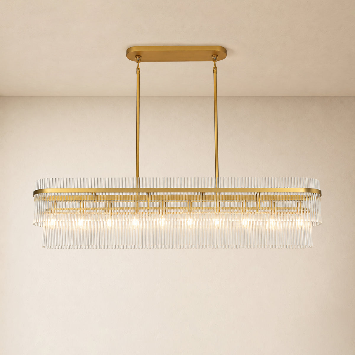 Virellune Glass Linear Chandelier 53.9"W
