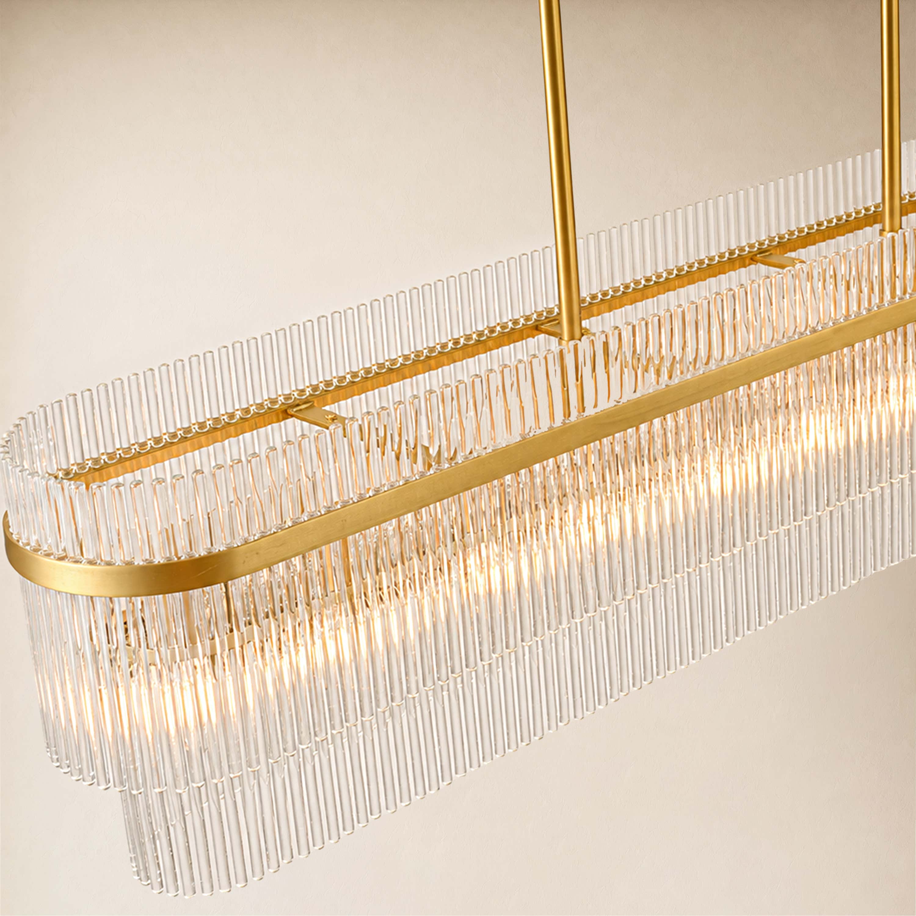 Virellune Glass Linear Chandelier 53.9"W