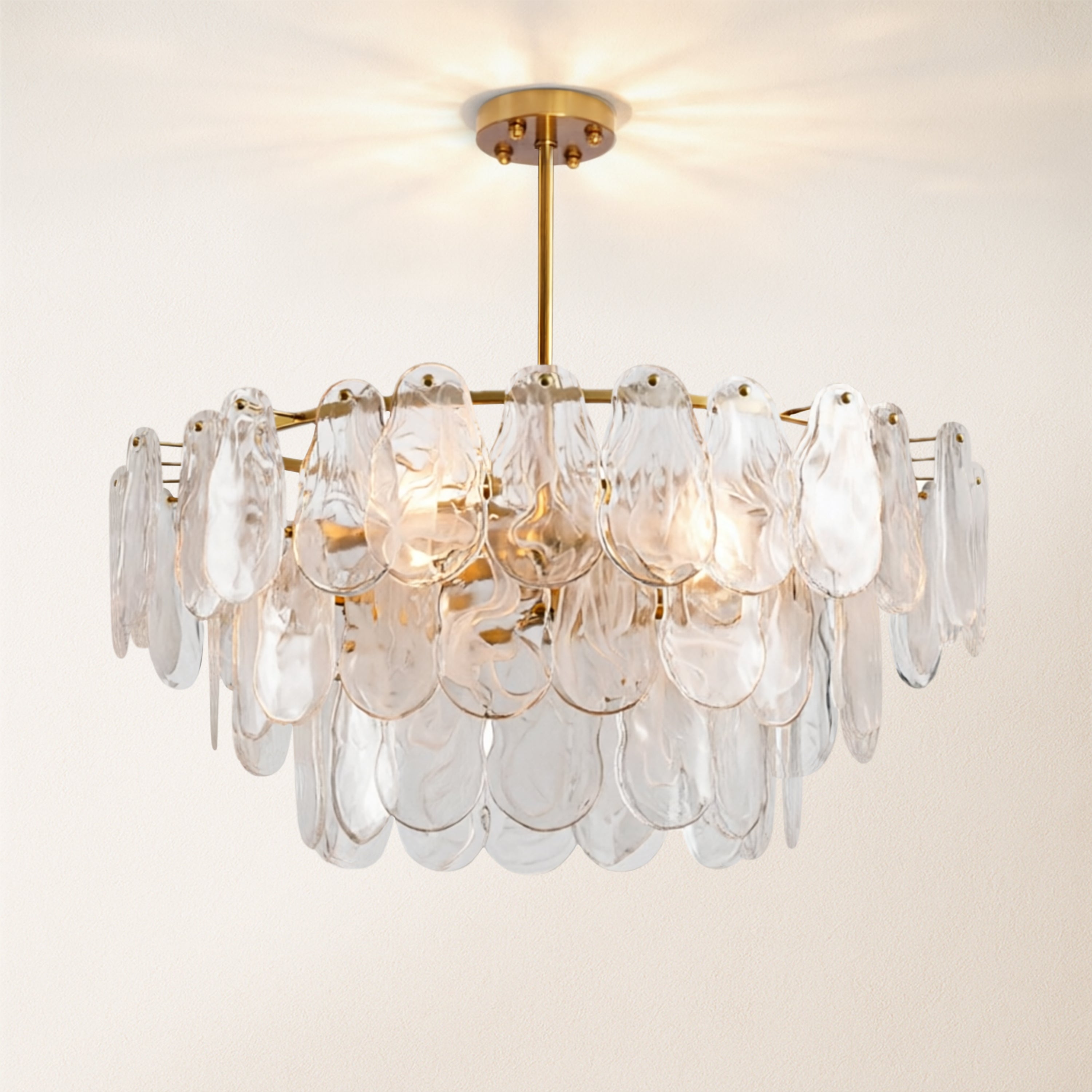 Elaris Glass Cloud Tiered Chandelier 32"D
