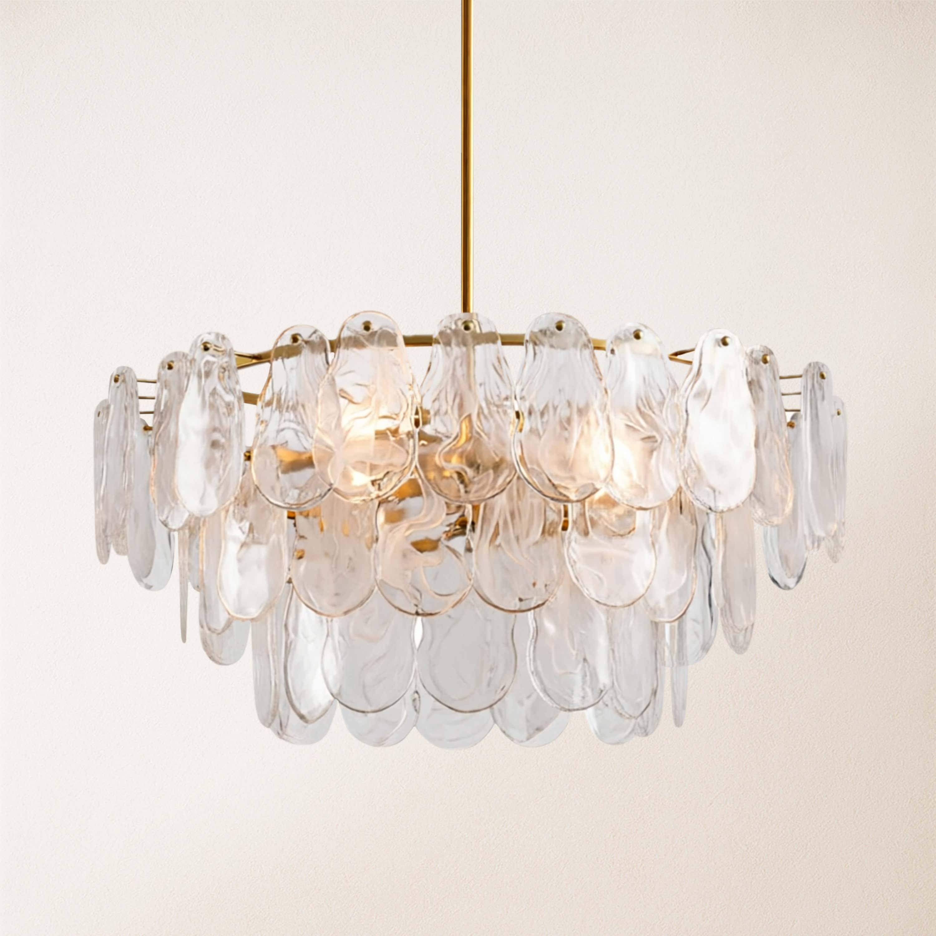 Elaris Glass Cloud Tiered Chandelier 32"D
