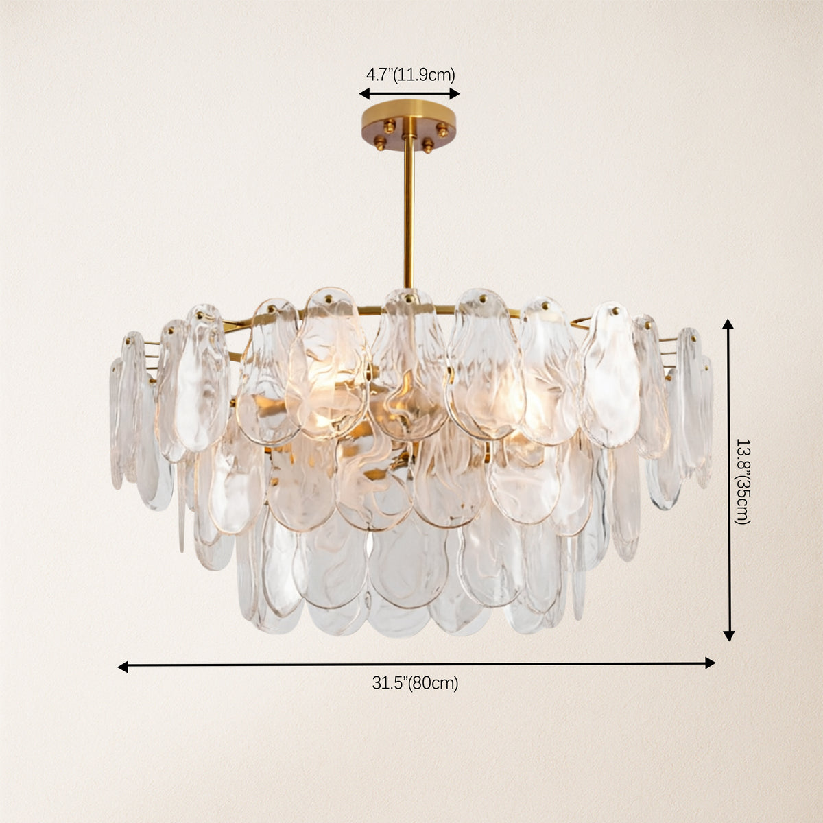 Elaris Glass Cloud Tiered Chandelier 32"D