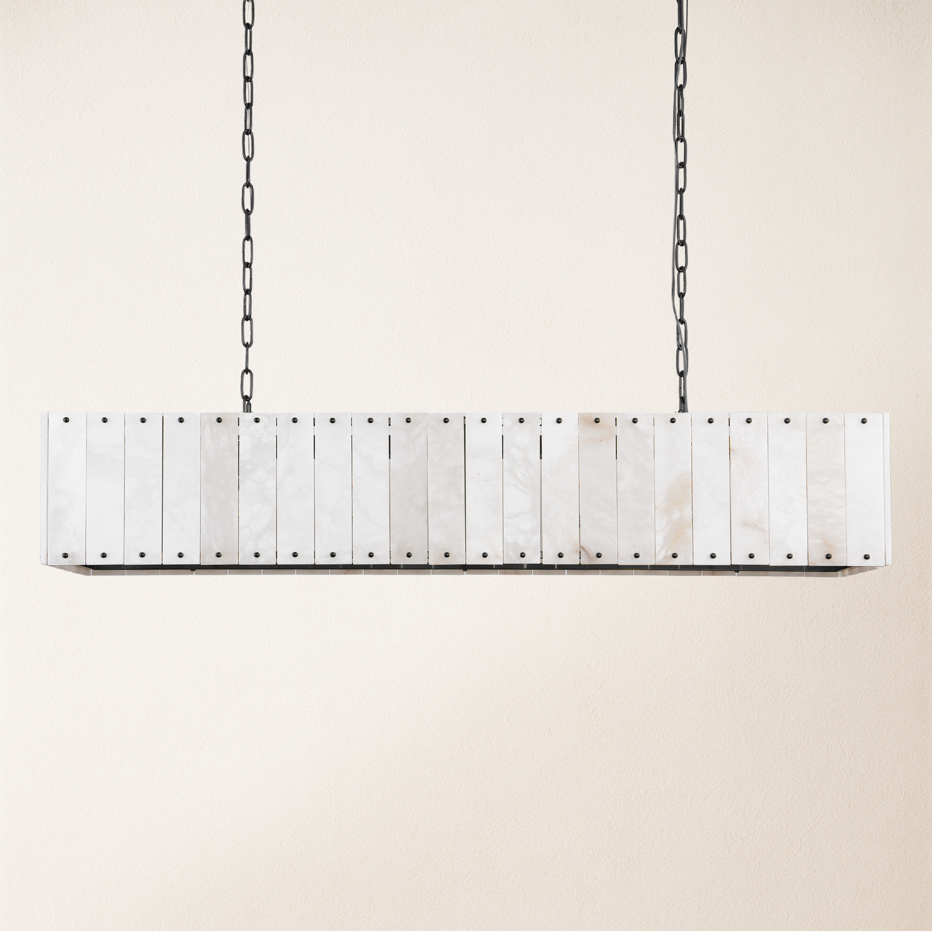 Nivislight Alabaster Rectangular Chandelier 55"