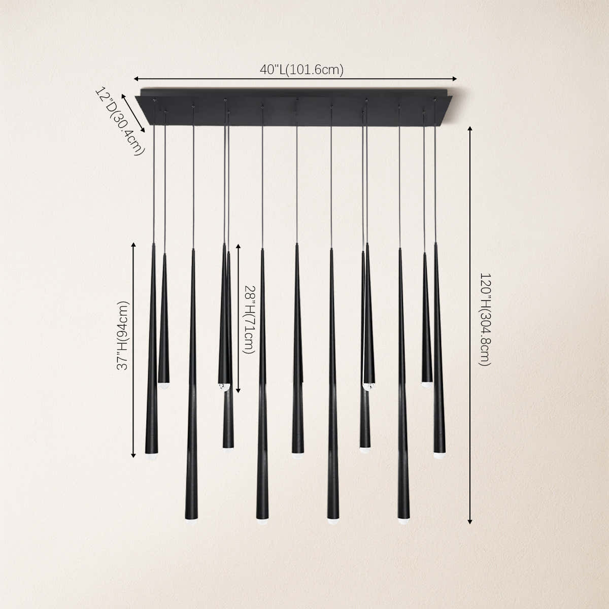 Anthropology Rectangle Crystal Pendant 40"W