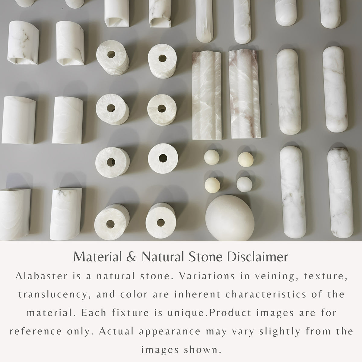 Ares Alabaster Water-Drop Pendant 4"D