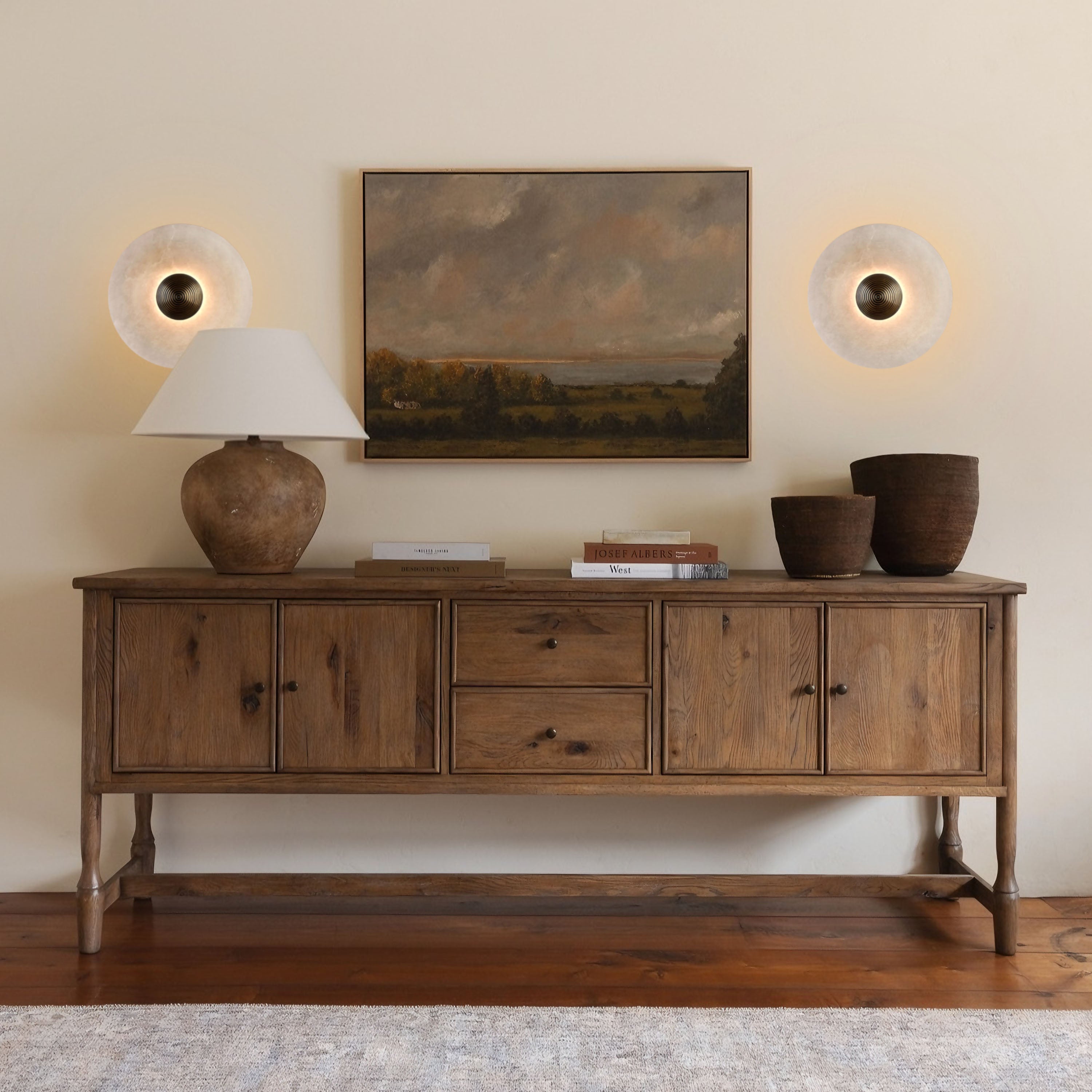 Miles Alabaster Wall Lamp 8"D