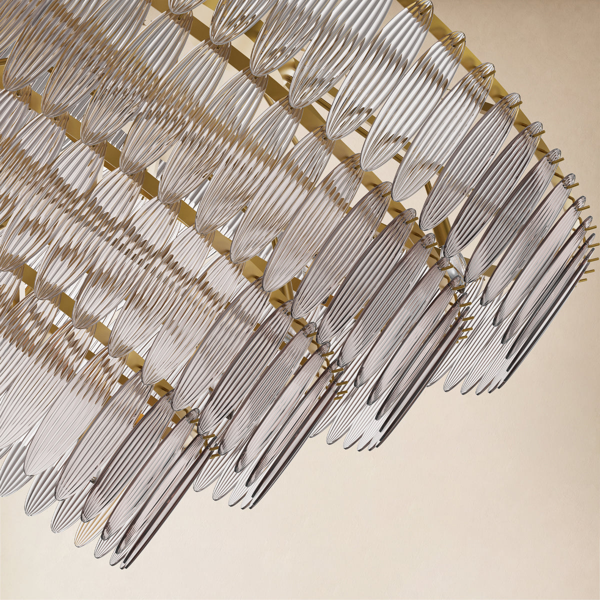 Ardelyne Glass Four-Tier Round Chandelier 48"D