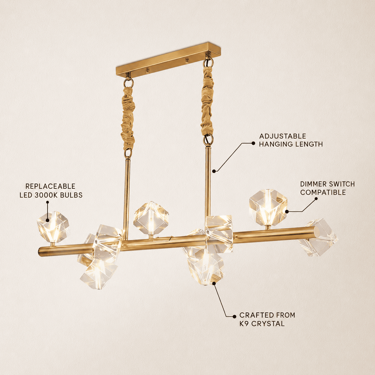Stravon Radiant Structure Crystal Linear Chandelier