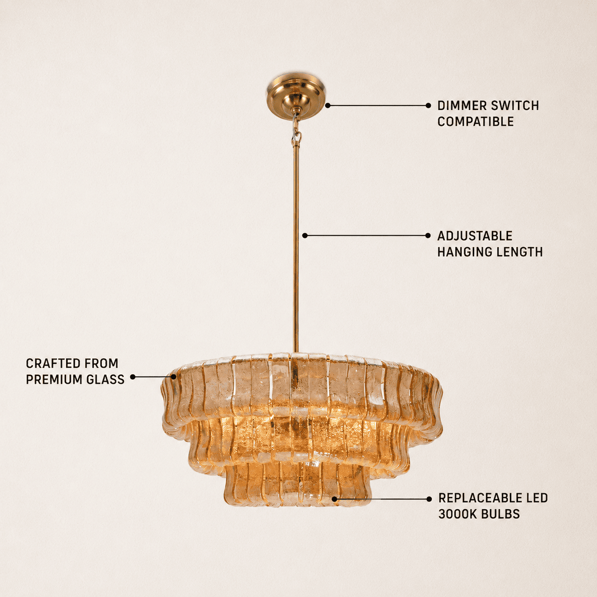 Ondalia Art Glass Round Chandelier