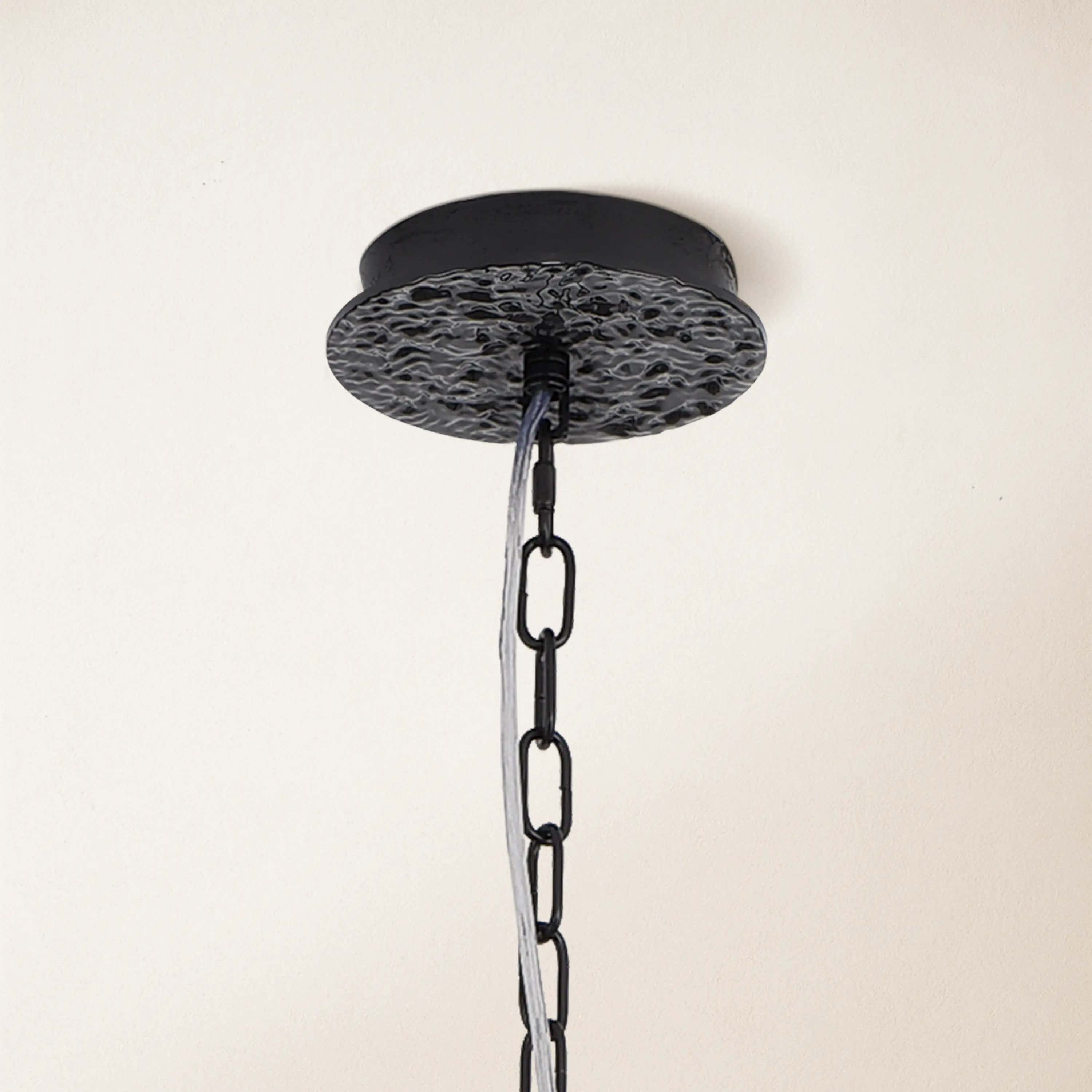 Elara Black Spherical Cage Chandelier 22"D