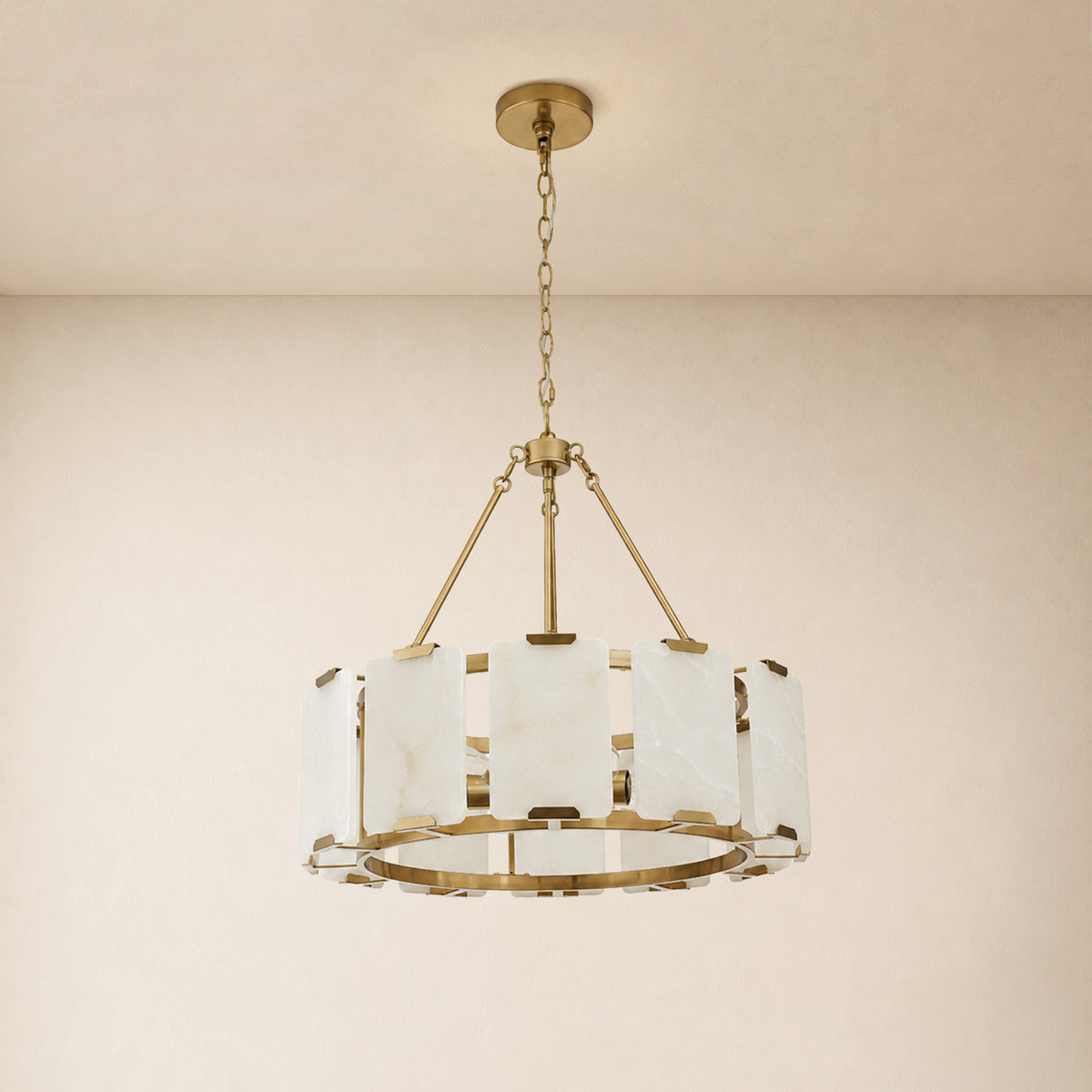 Avenelle Alabaster Round Chandelier 23.6" 30"D