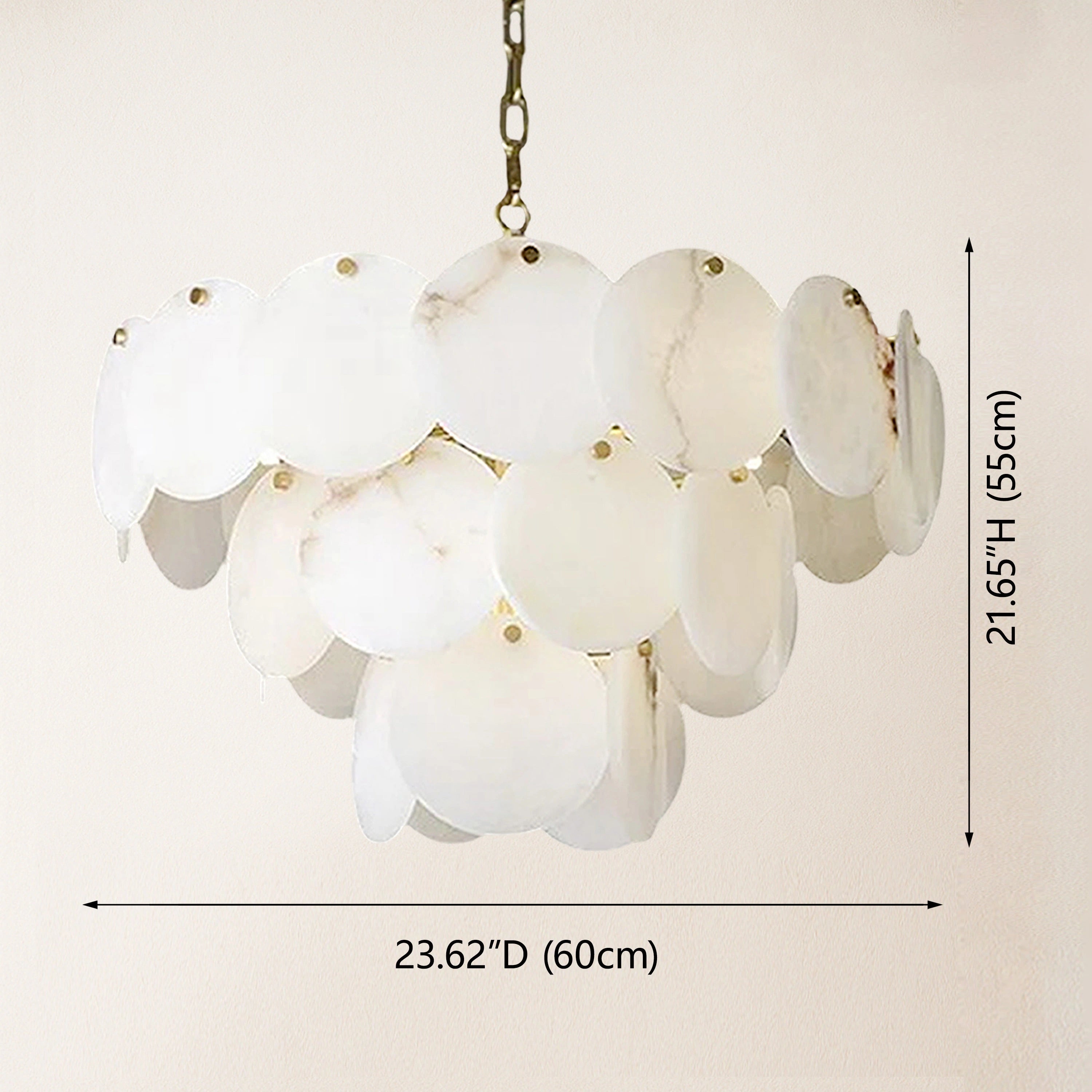Egwent Alabaster Dish Magnolia Multi-Tiered Round Chandelier 23"D