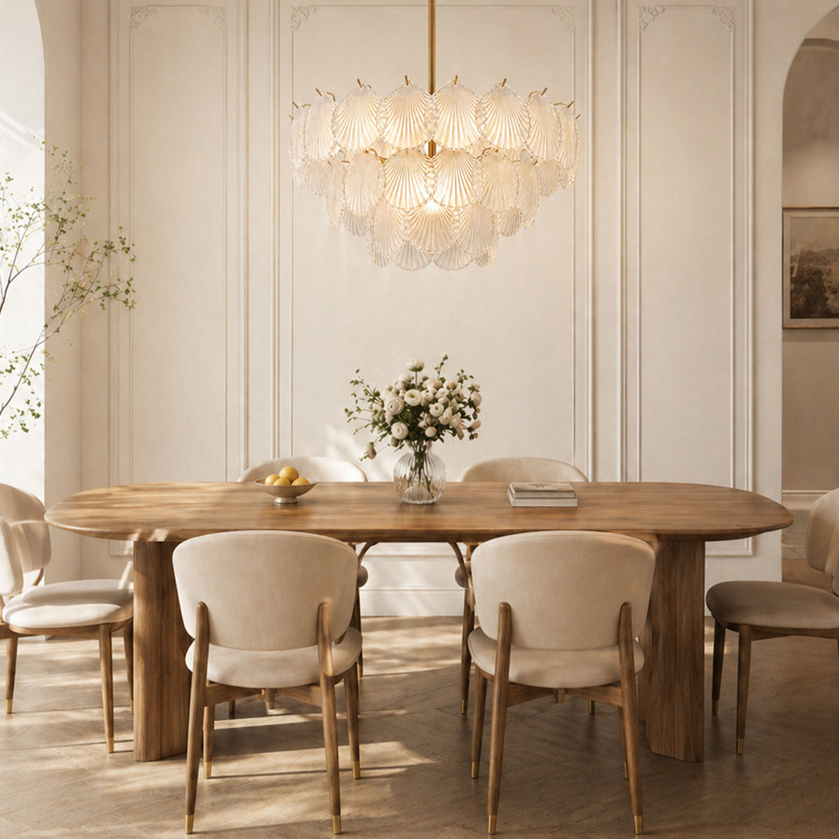 Marivelle Luxury Shell Glass Chandelier