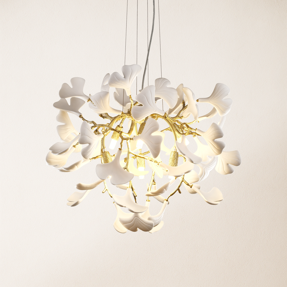 Twilight Branches Ceramic Glow Round Chandelier 24"D