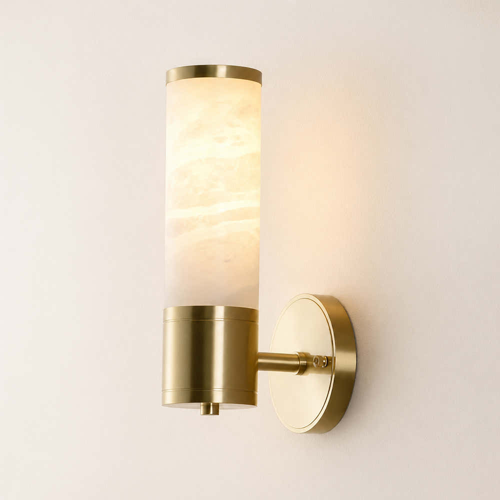 Aventra Alabaster Cylindrical Wall Sconce