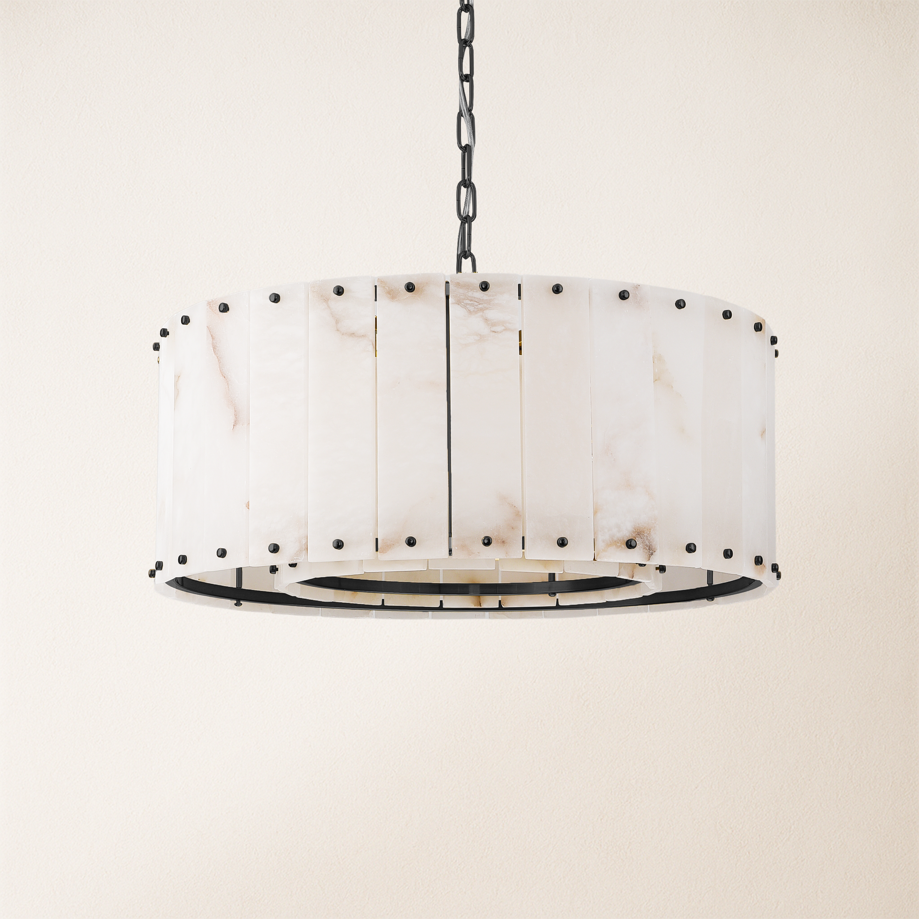 Nivislight Alabaster Round Chandelier 24"