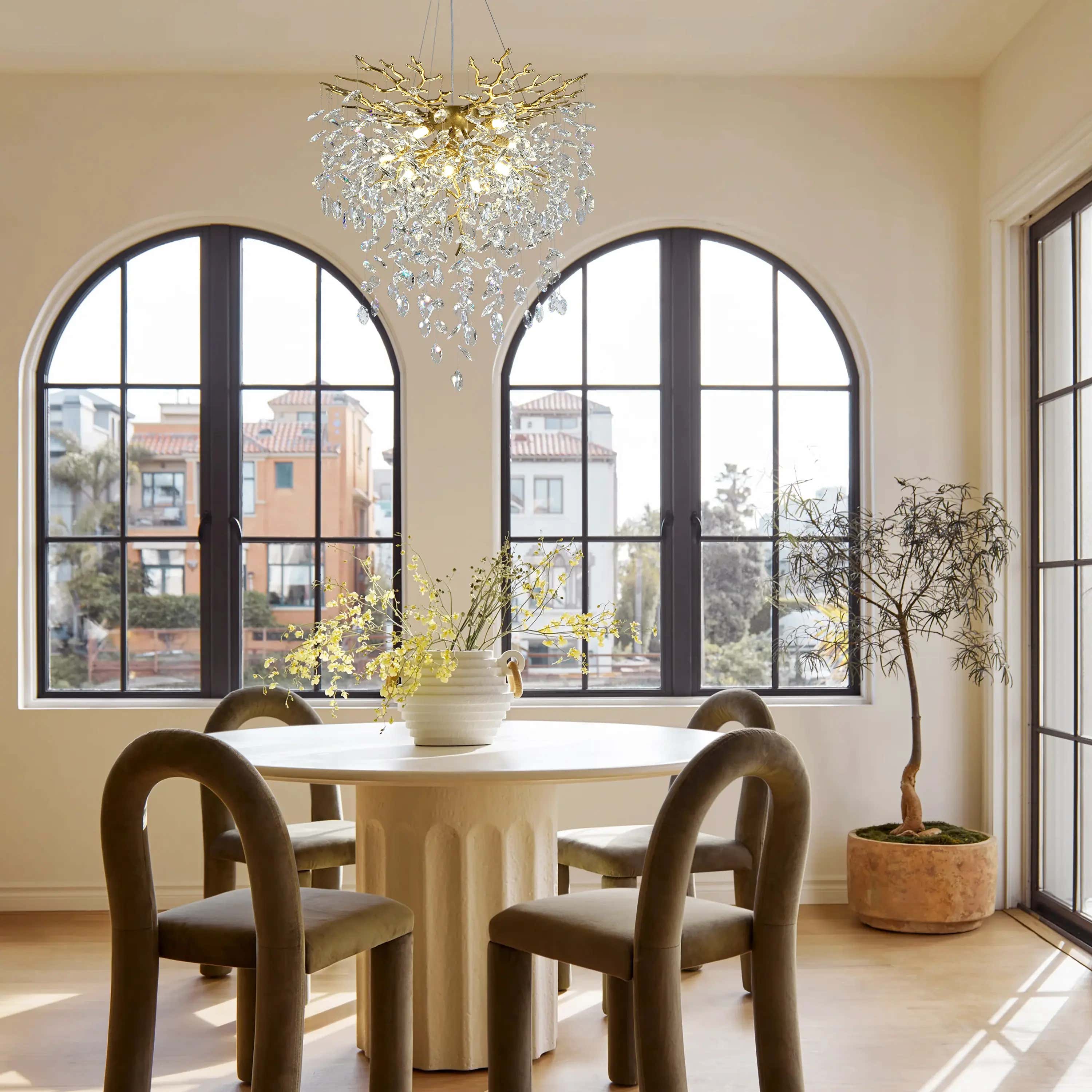 Frostleaf Crystal Grand Cascade Branches Chandelier 24"D