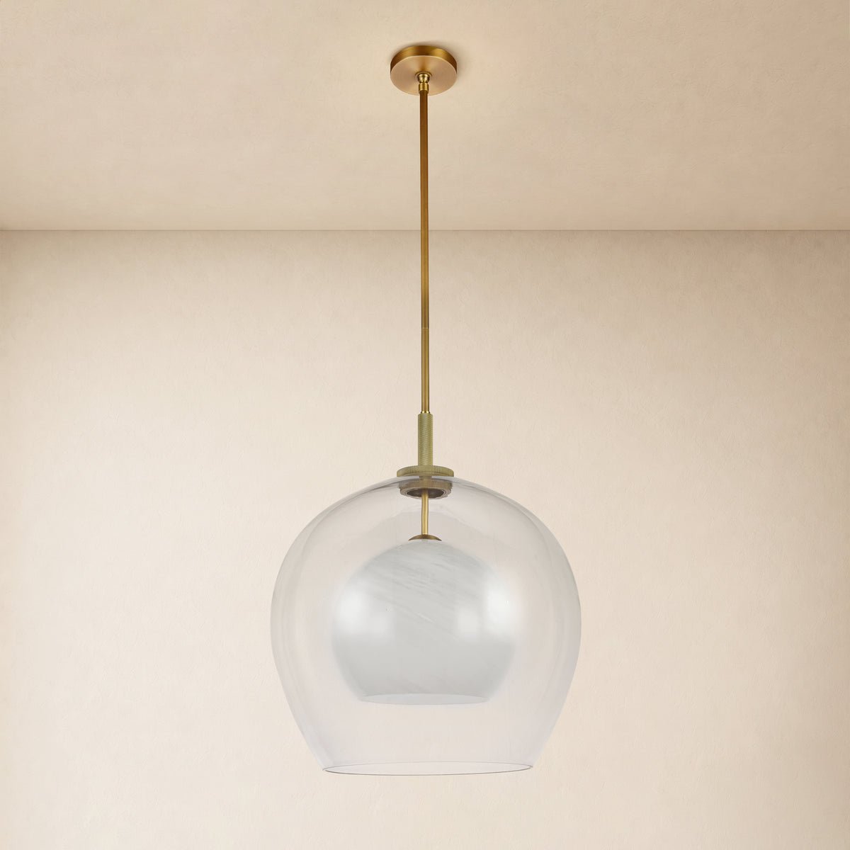 Maren Glass Globe Pendant 18"D