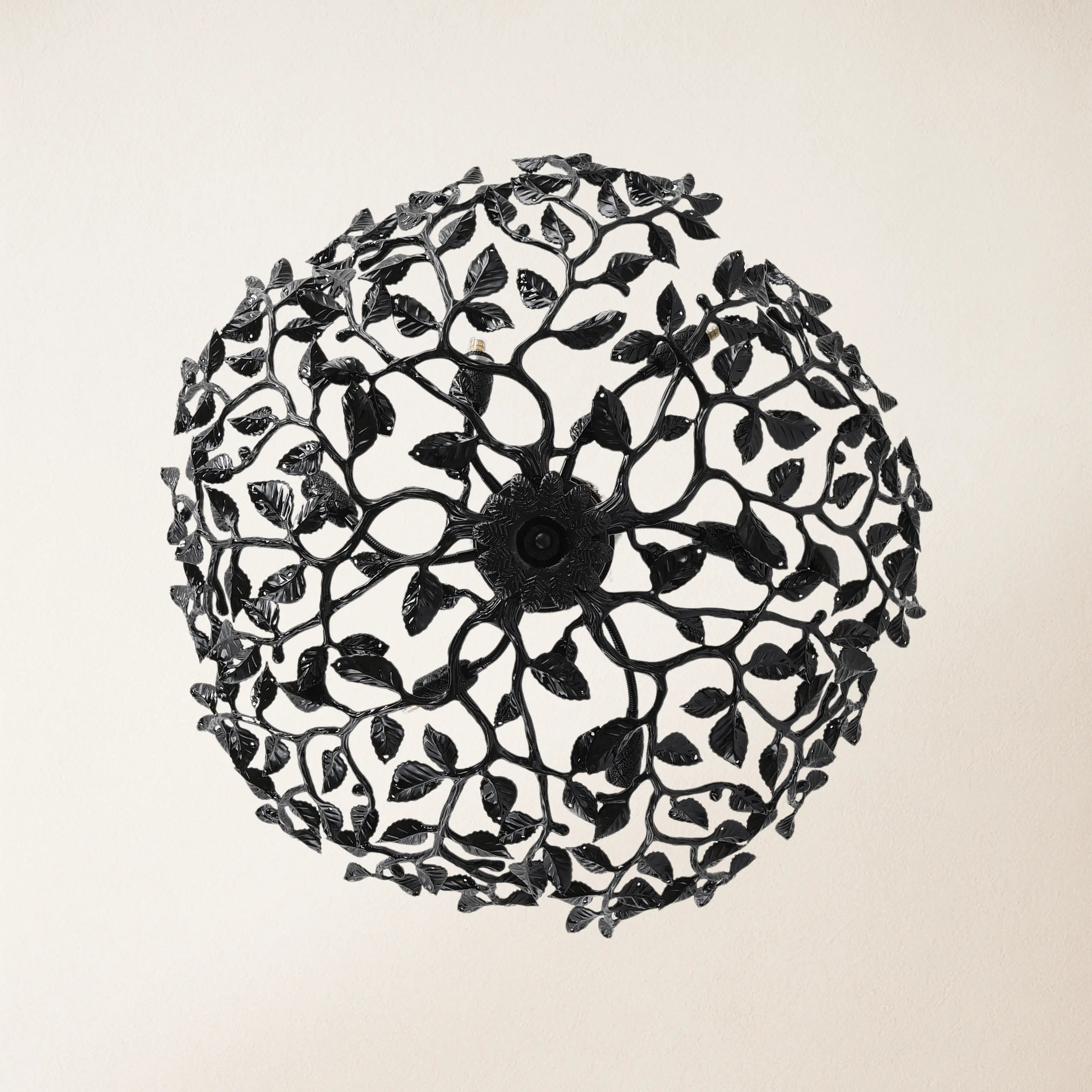 Elara Black Tree Branch Semi Flush Mount Chandelier 25.5"D