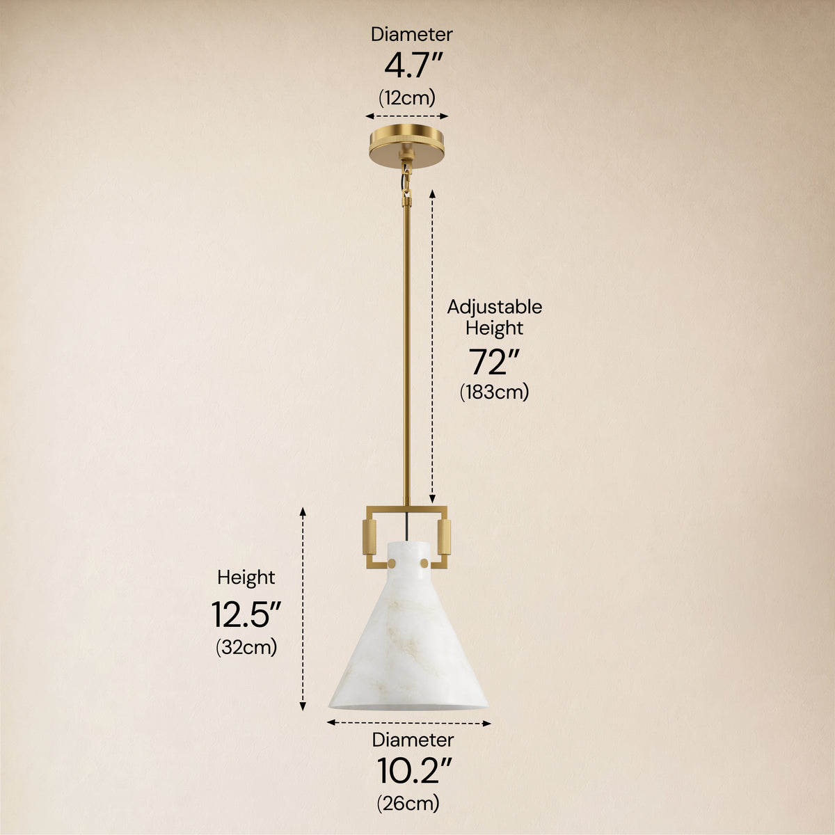 Lioren Resin Cone Pendant Light 10.2"D