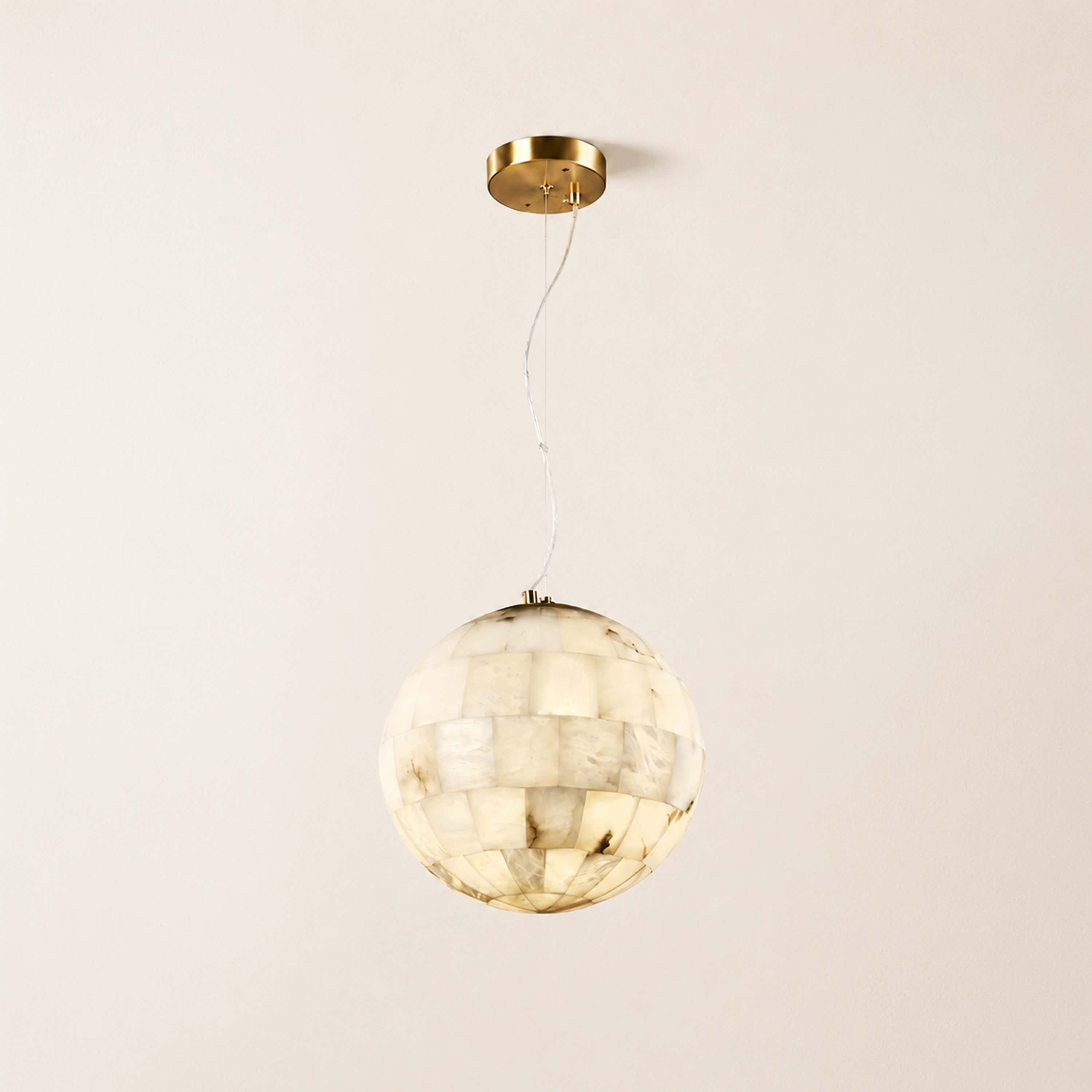 Disco Ball Alabaster Pendant Light