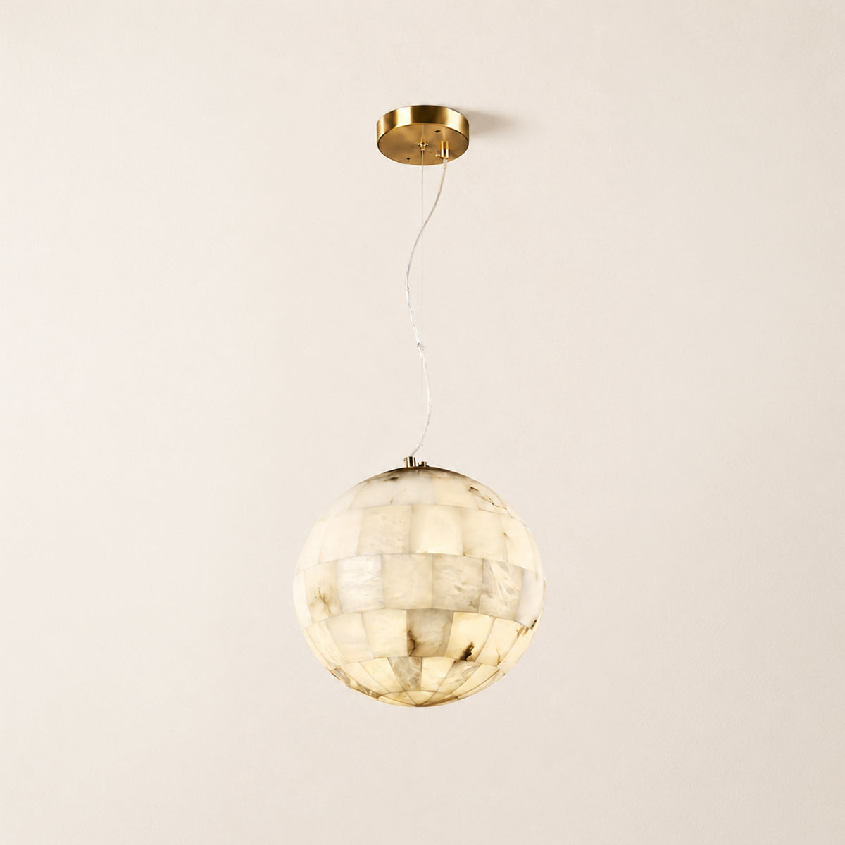 Disco Ball Alabaster Pendant Light
