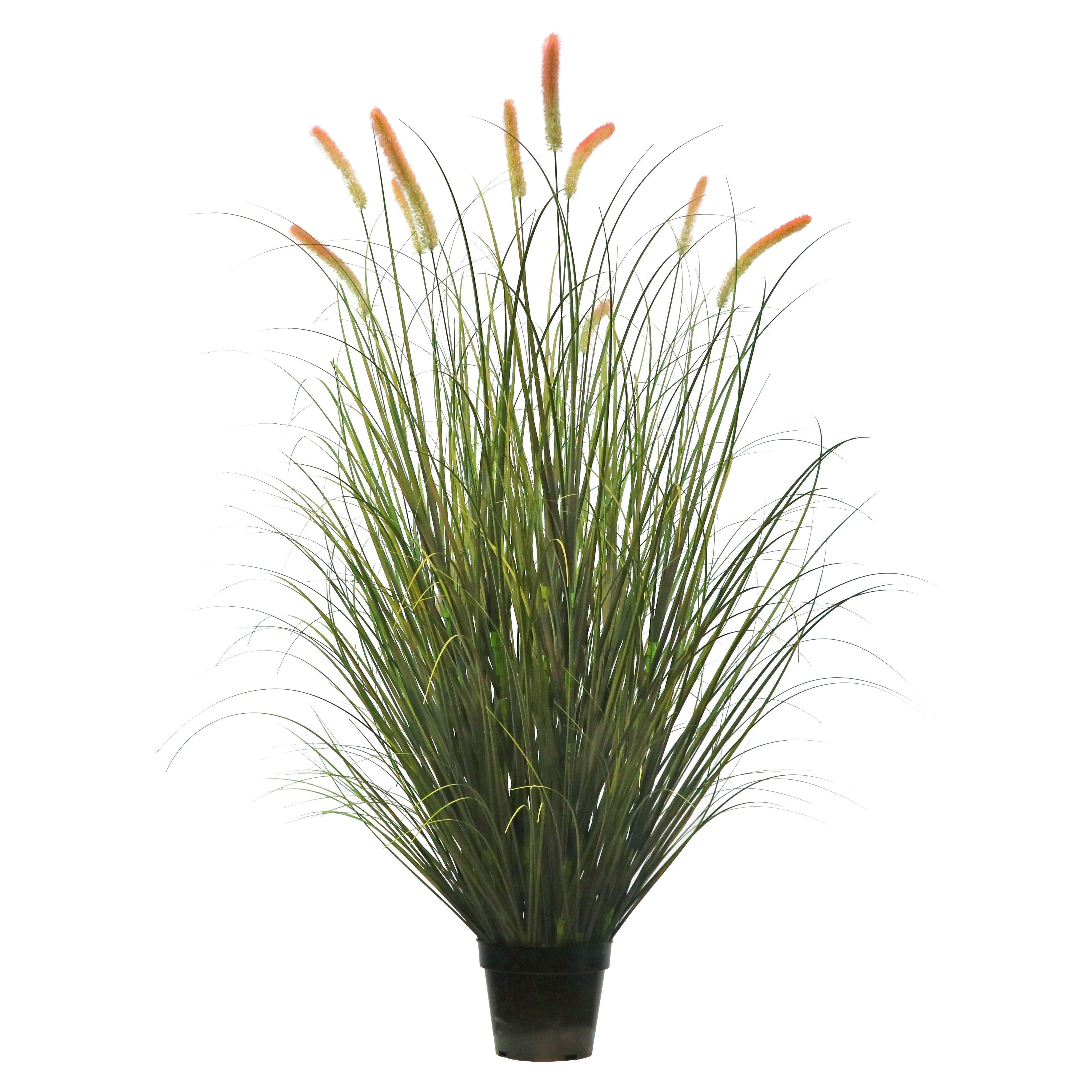 Artificial 14-Head Long Cat Tail with Curved Onion Grass Bonsai 79"H