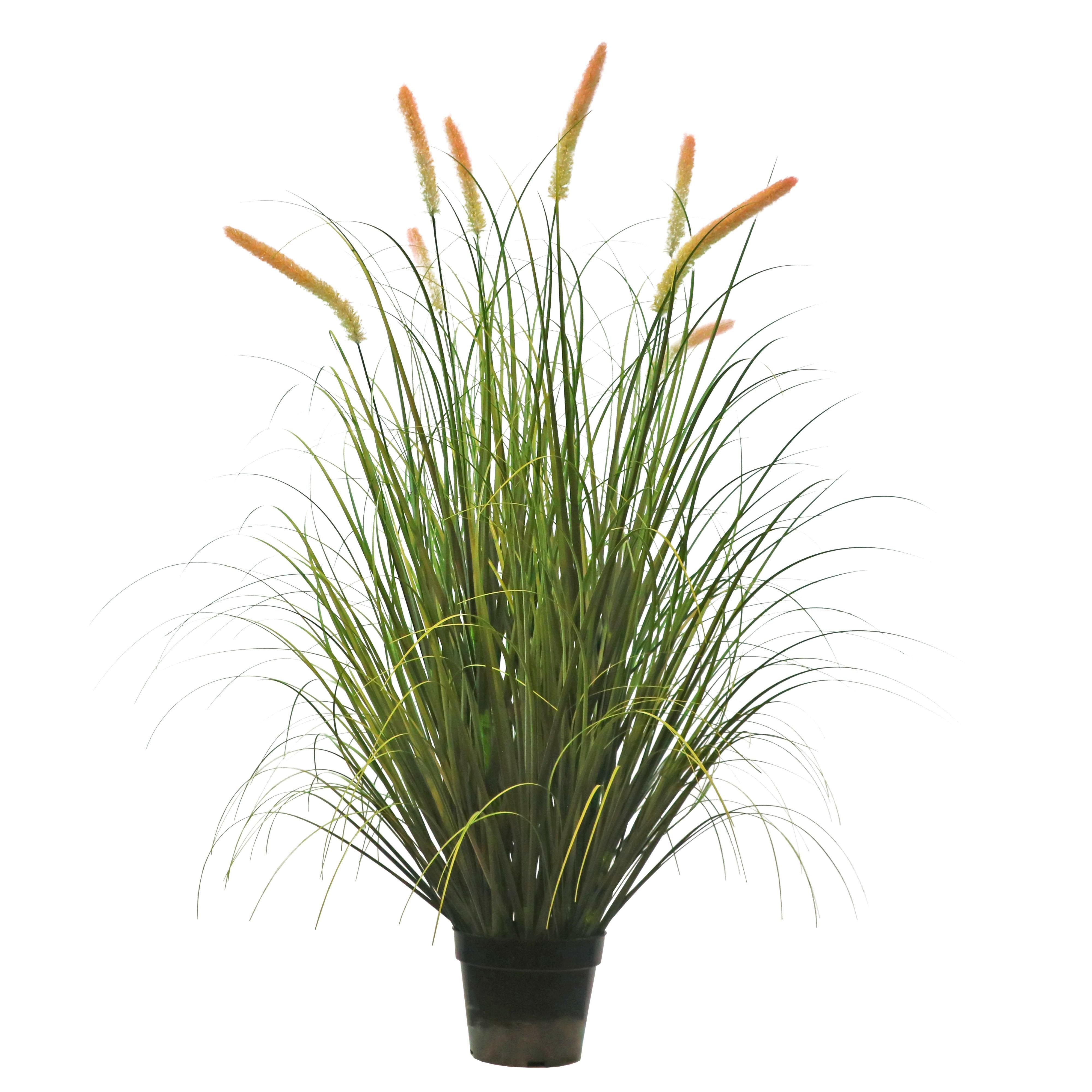 Artificial 8-Head Long Cat Tail with Curved Onion Grass Bonsai 55"H