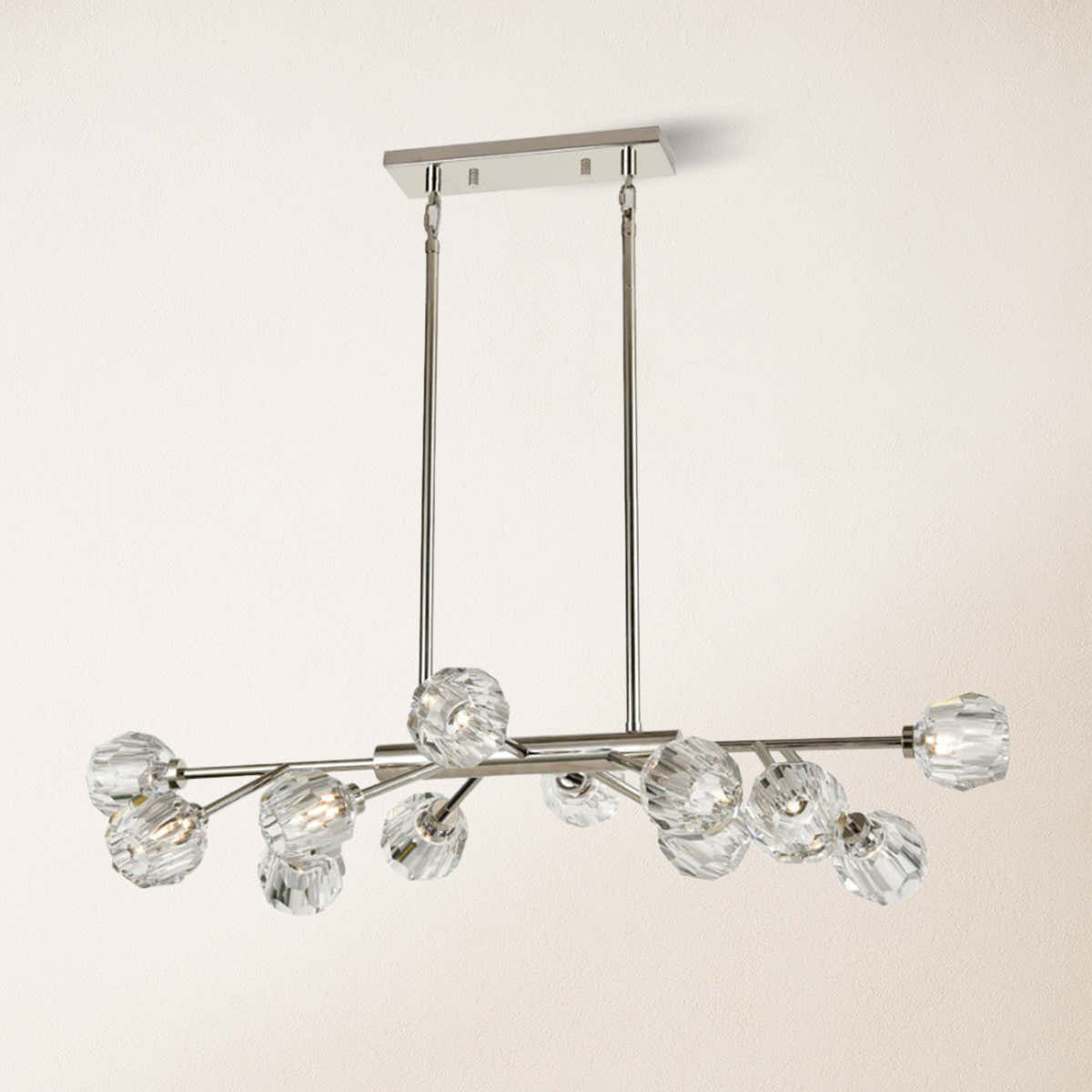Parisian Crystal Linear Chandelier 48"L