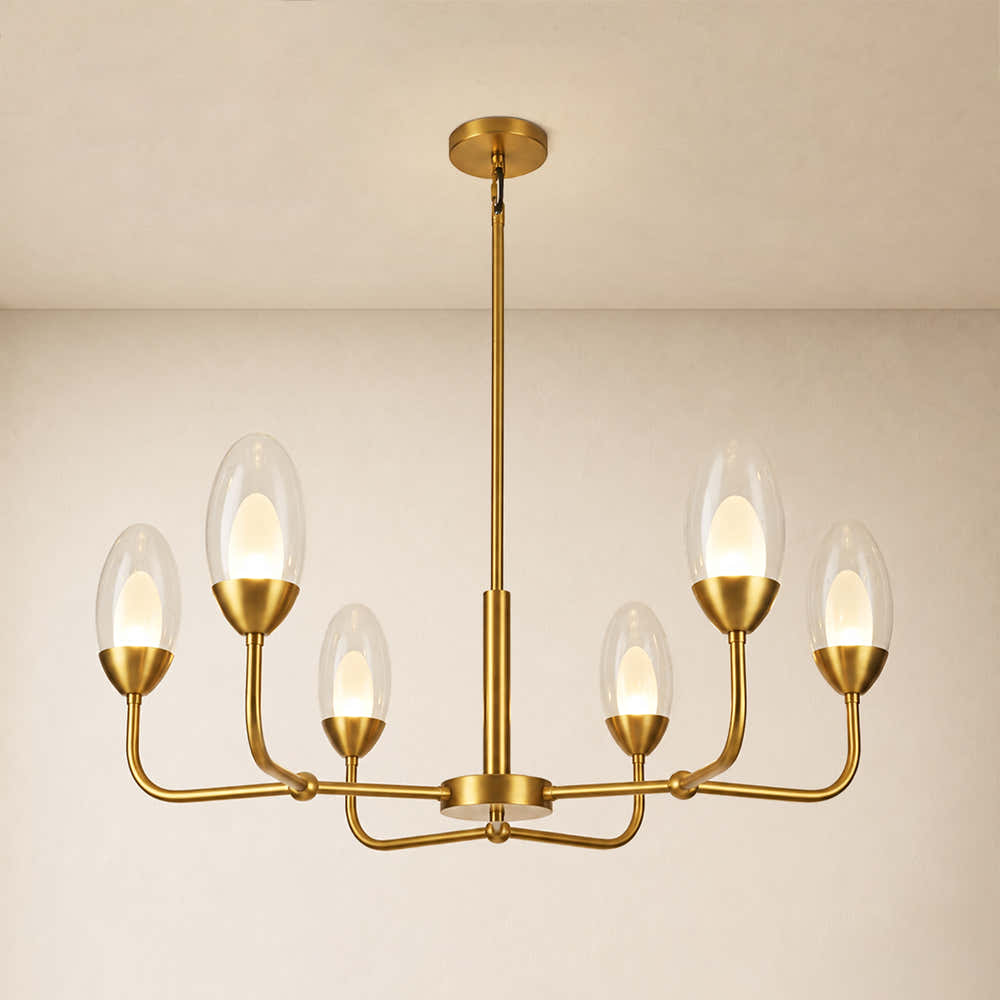 Cressa Oval Glass Round Chandelier 30"D#Finish_Gold