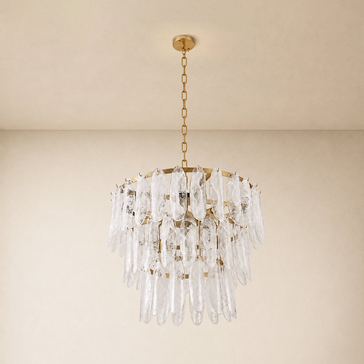 Orvessa Glass Cascade Round Chandelier 23.6"D