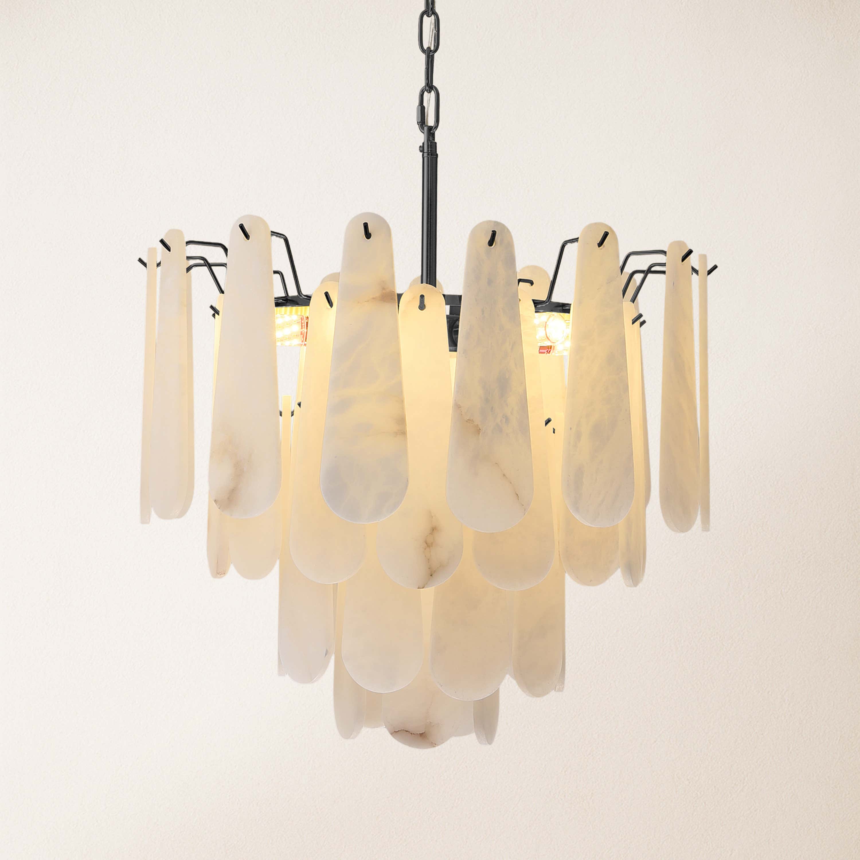 Caldera Alabaster Round Chandelier 22"