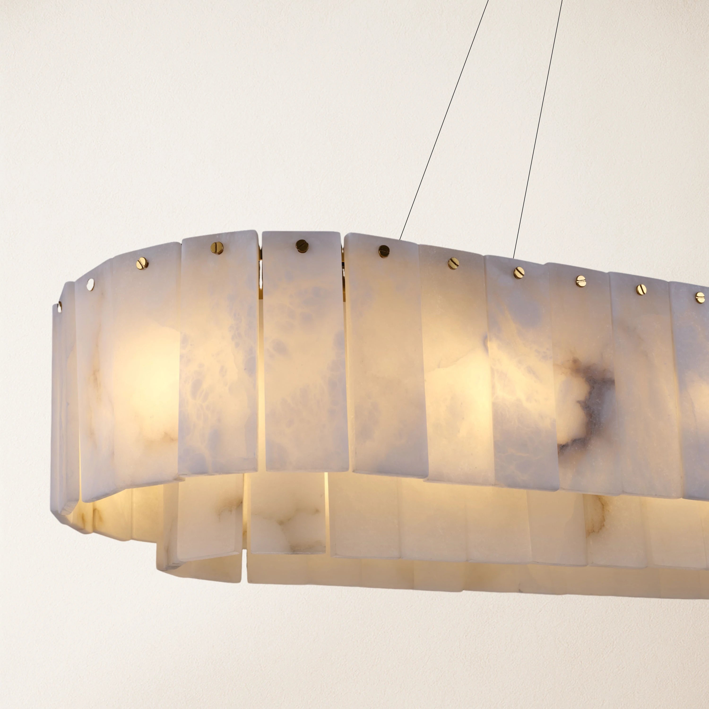 Sawyer Alabaster Oval Chandelier 54"