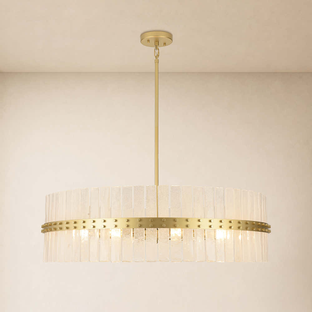 Mariselle Bubble Glass Round Chandelier 40"D#Finish_Gold