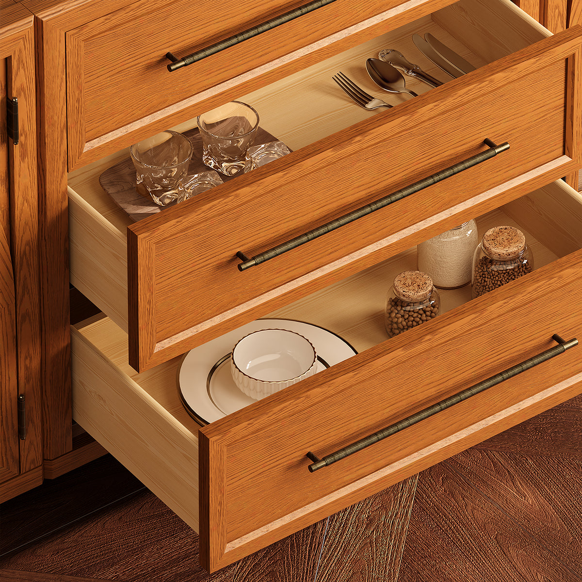 Alvar 30″ Oak 3-Drawer Chest