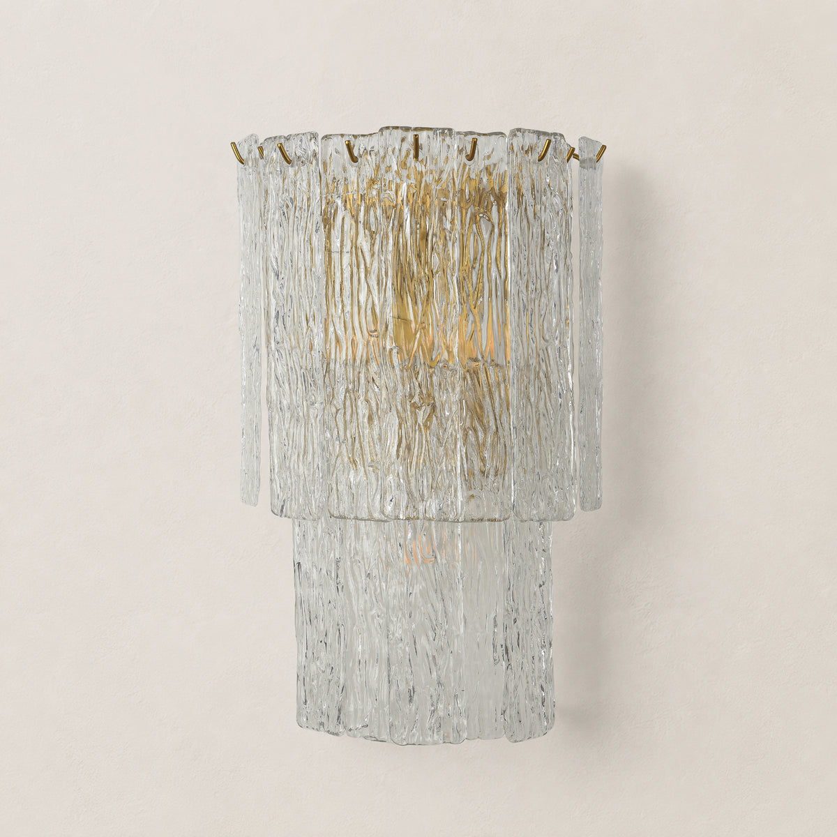 Solvienne Textured Glass Tiered Wall Sconce 10"W