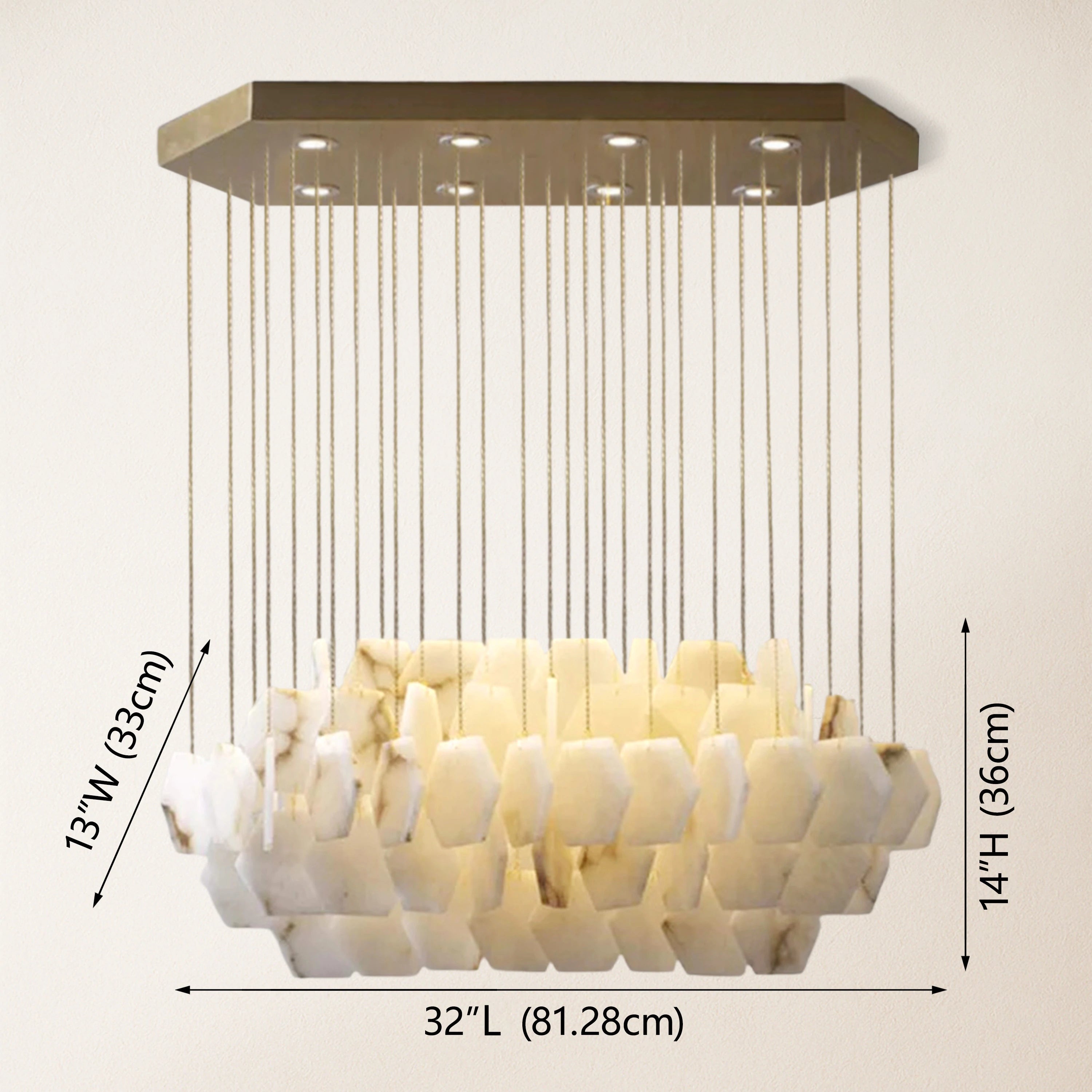 Talan Natural Alabaster Modern Chandelier 32''W