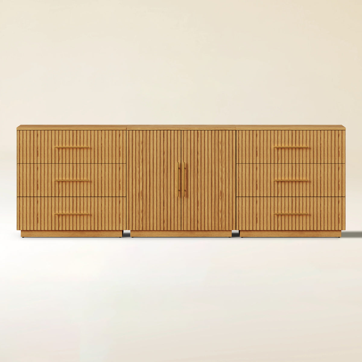 Holt Oak Modular Media Console (Set of 3)