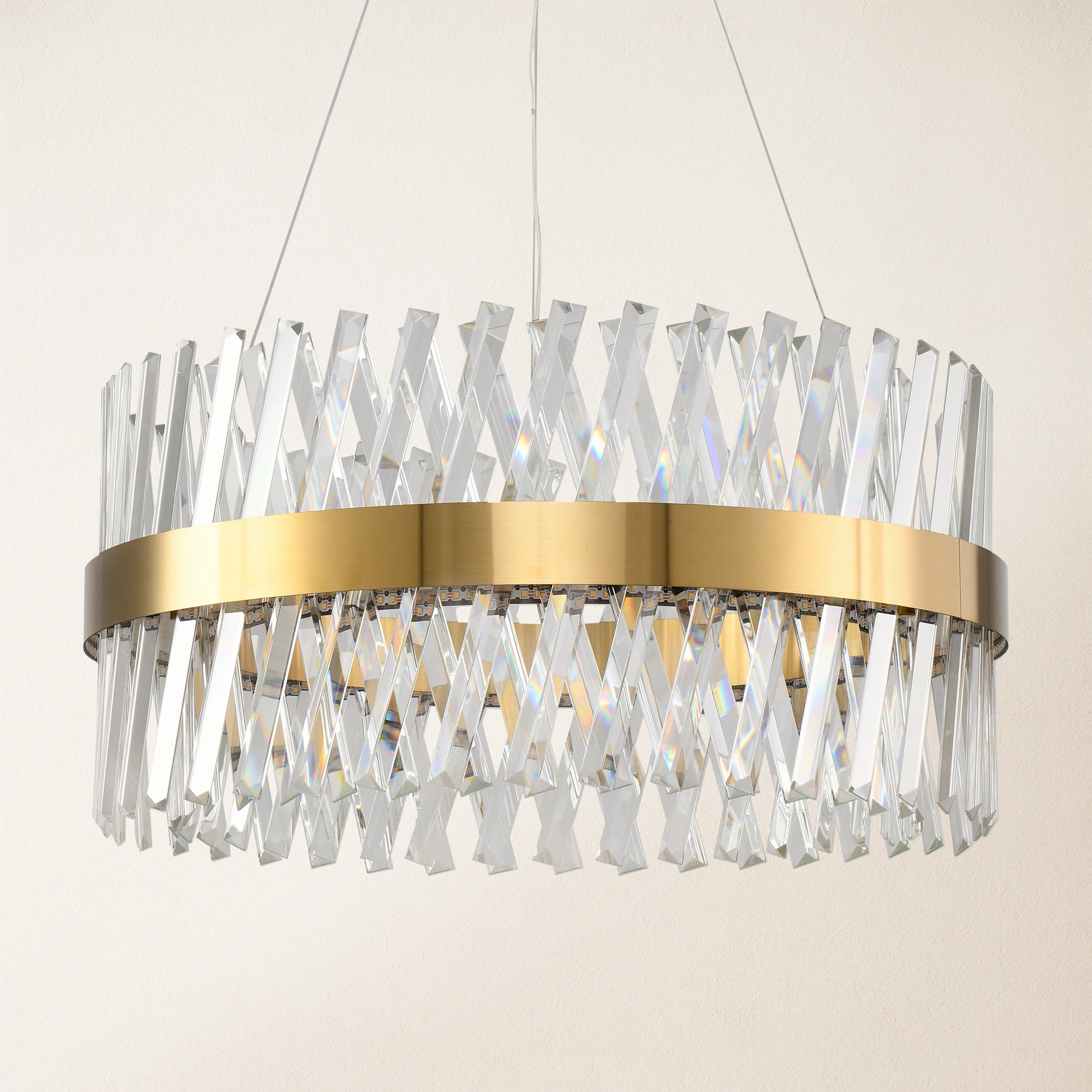 Vetro Prism Crystal Round Chandelier 23.6"D